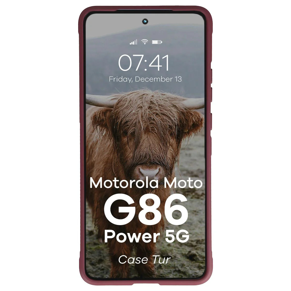 Robuste Handyhülle für Motorola Moto G86 Power 5G, Bizon Case Tur, Burgunderrot