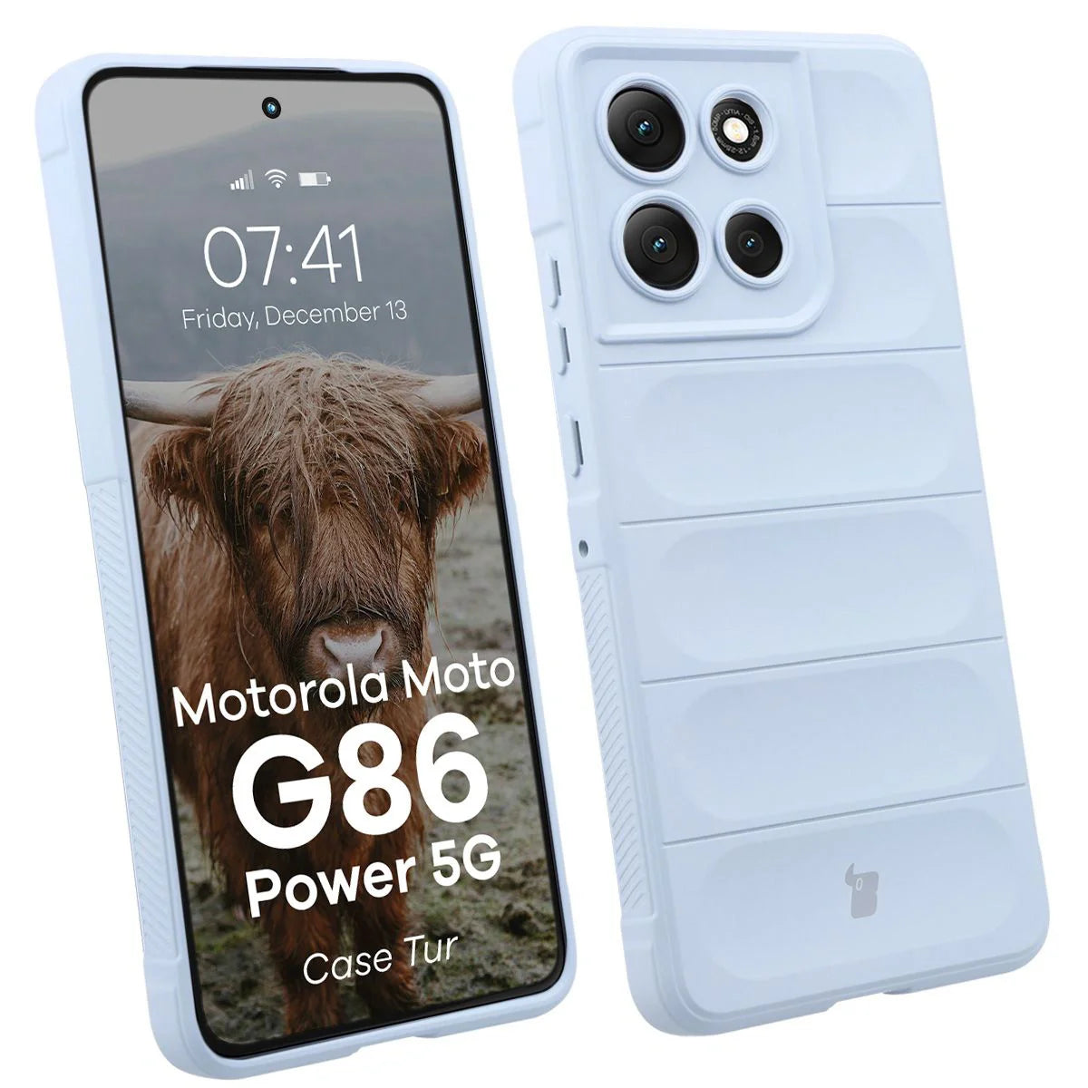 Robuste Handyhülle für Motorola Moto G86 Power 5G, Bizon Case Tur, Hellblau