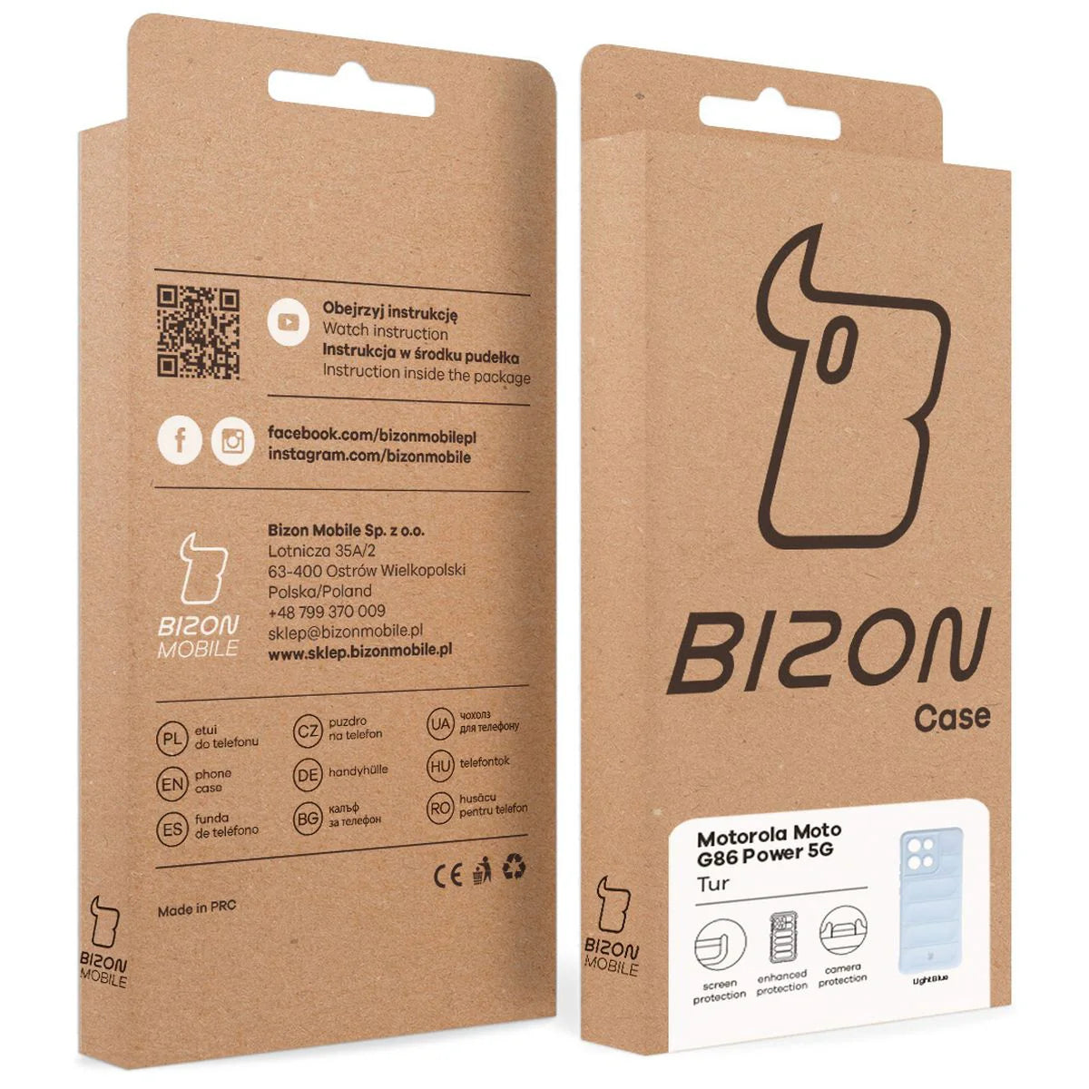 Robuste Handyhülle für Motorola Moto G86 Power 5G, Bizon Case Tur, Hellblau