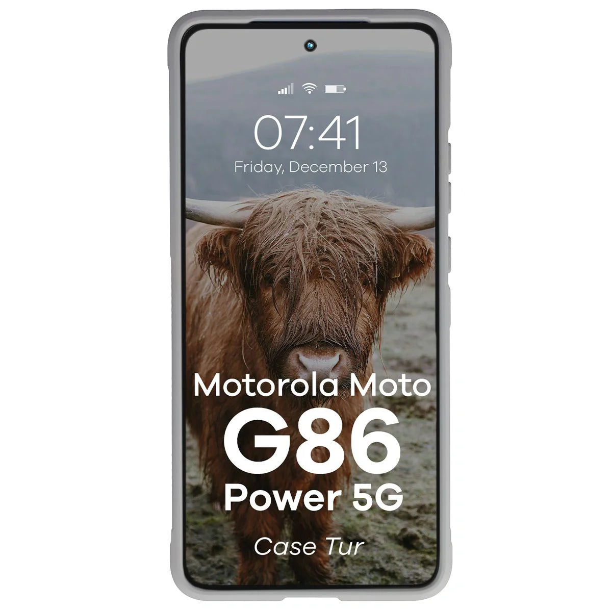 Robuste Handyhülle für Motorola Moto G86 Power 5G, Bizon Case Tur, Hellgrau