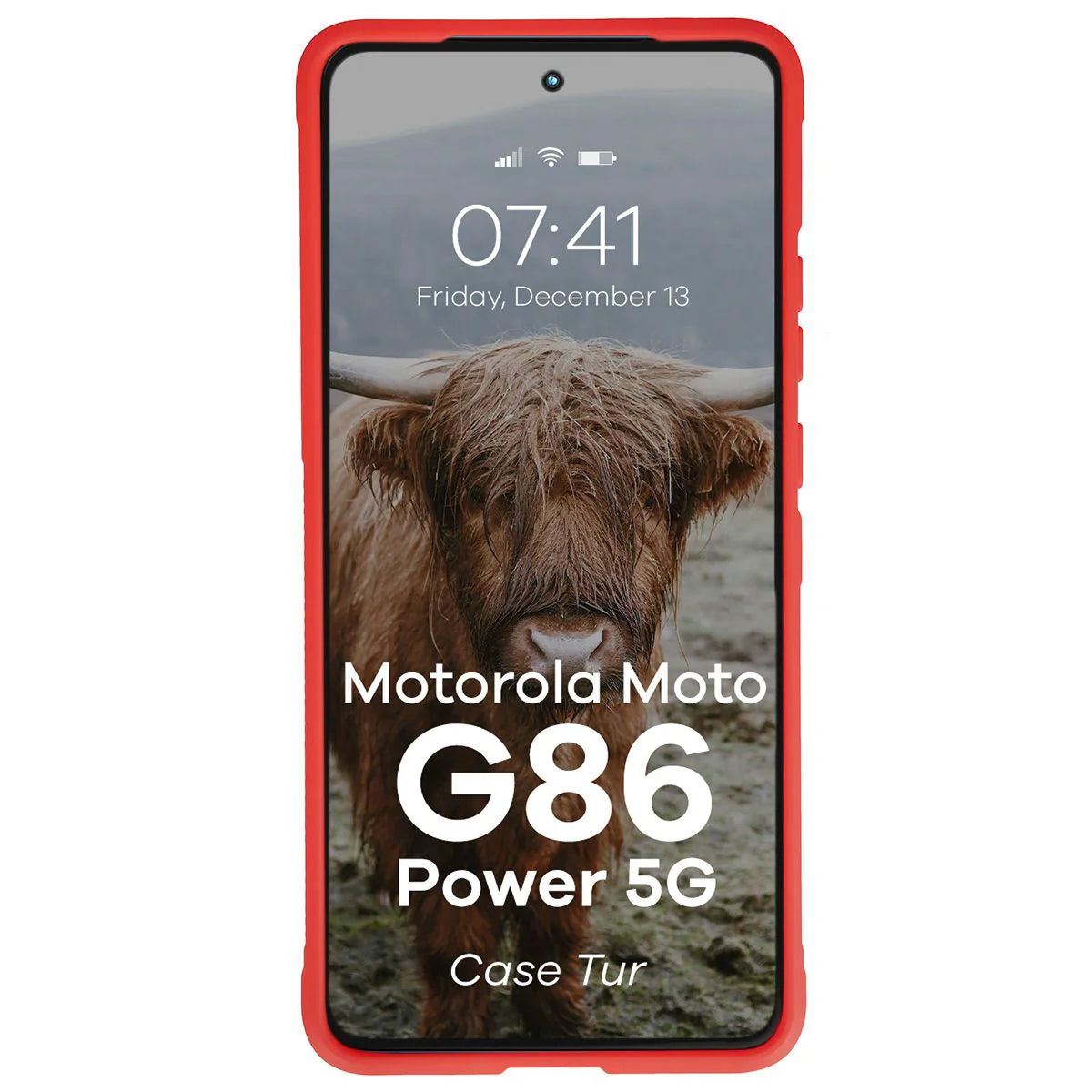 Robuste Handyhülle für Motorola Moto G86 Power 5G, Bizon Case Tur, Rot