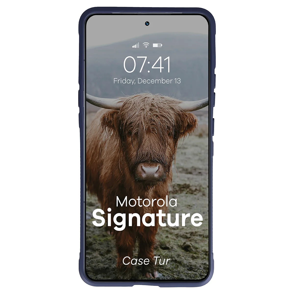 Robuste Handyhülle für Motorola Signature, Bizon Case Tur, Dunkelblau