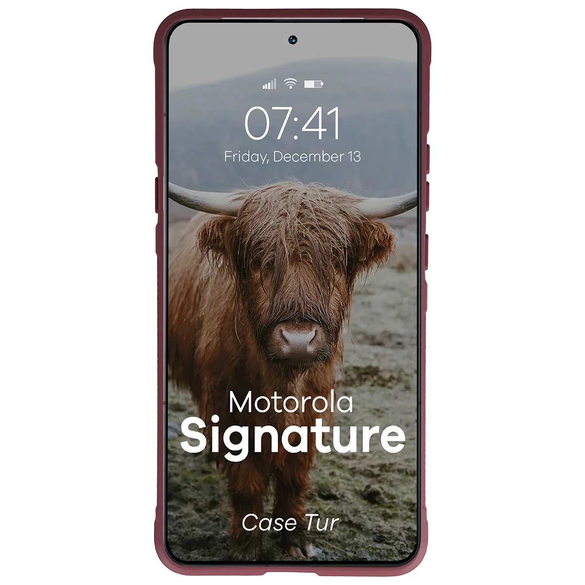 Robuste Handyhülle für Motorola Signature, Bizon Case Tur, Burgunderrot