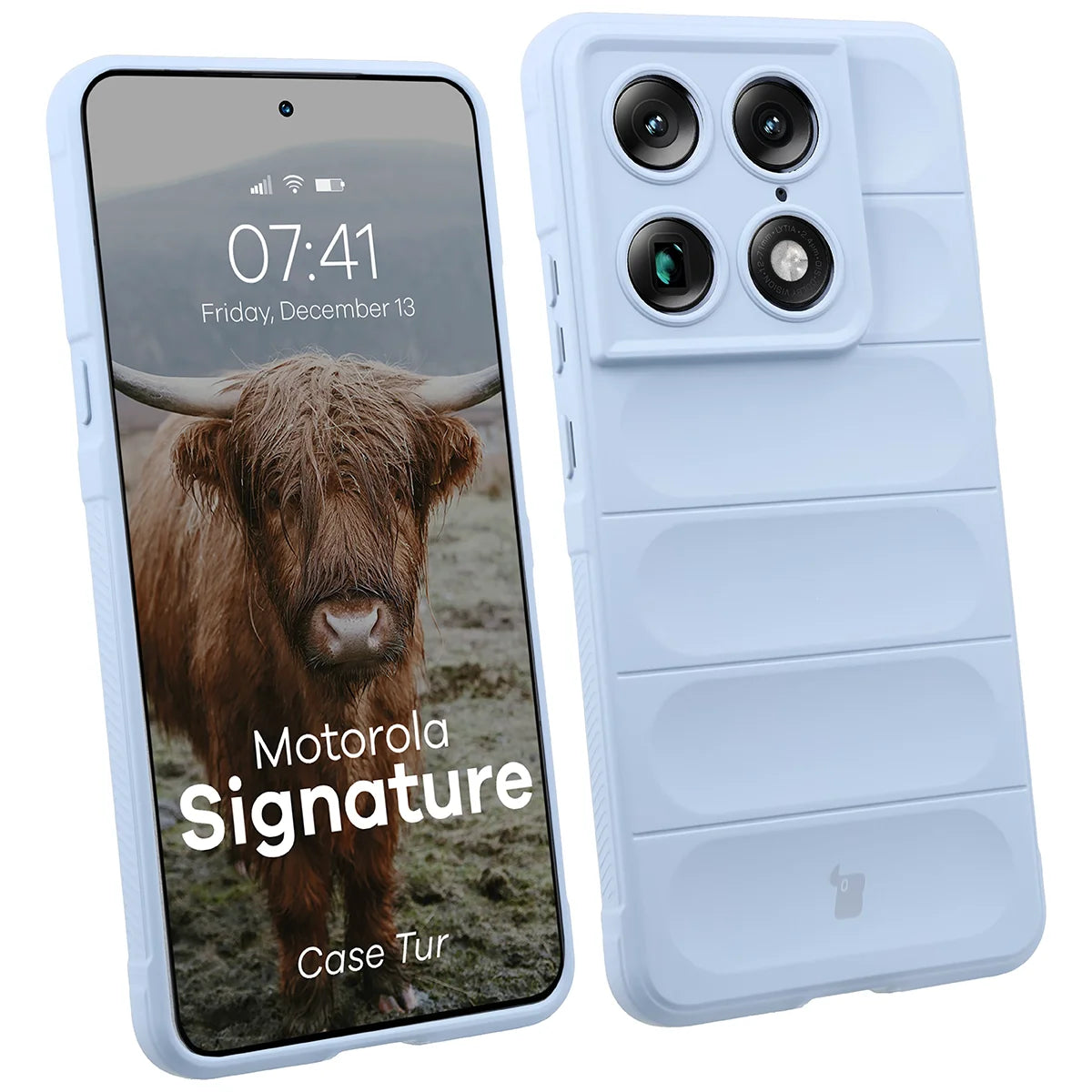 Robuste Handyhülle für Motorola Signature, Bizon Case Tur, Hellblau