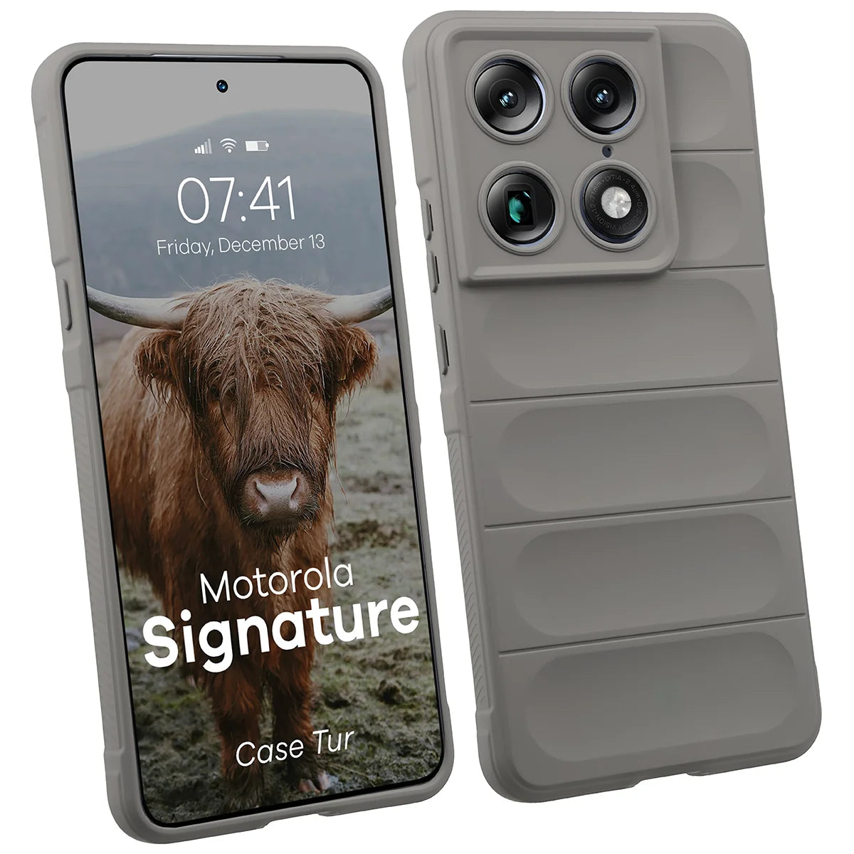 Robuste Handyhülle für Motorola Signature, Bizon Case Tur, Hellgrau
