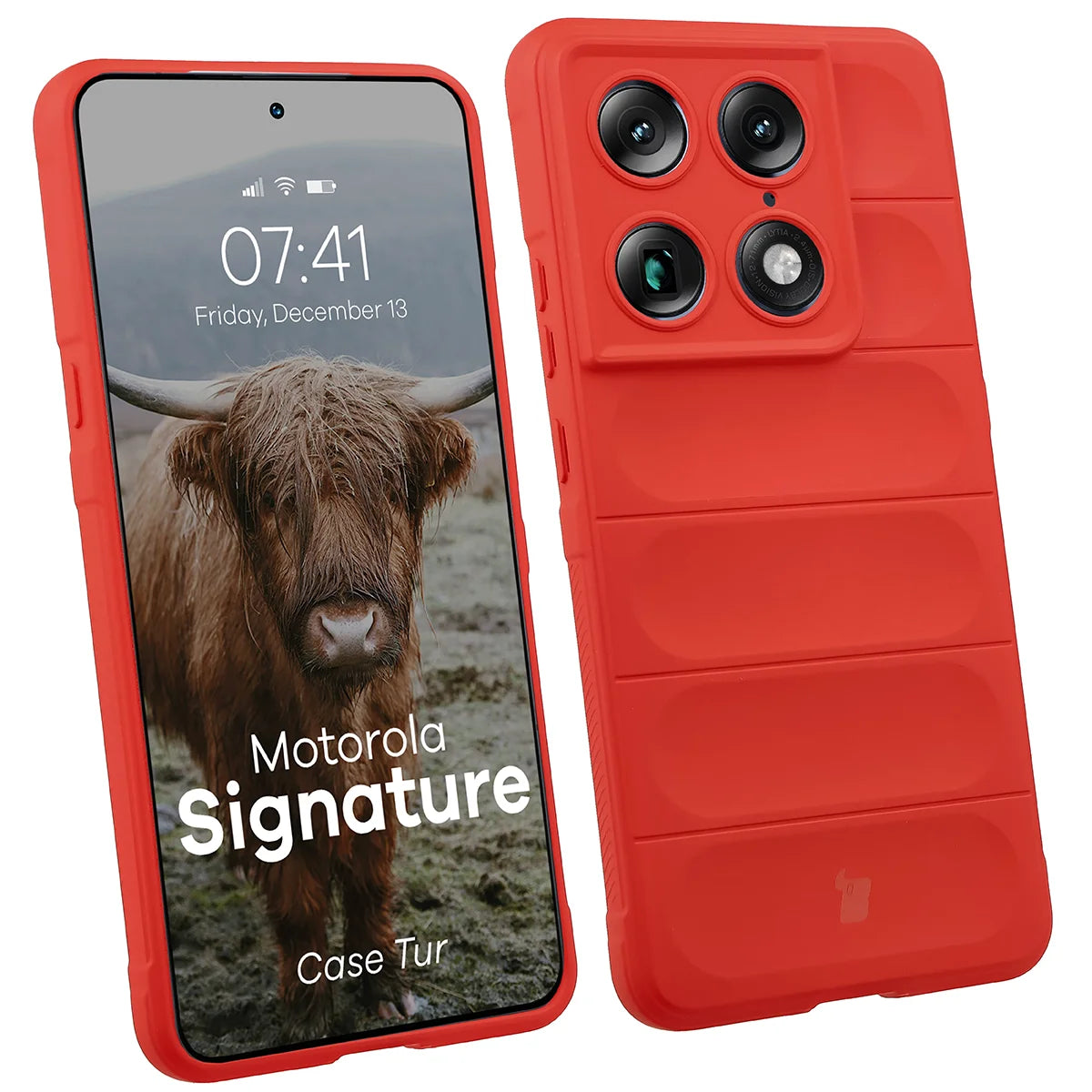 Robuste Handyhülle für Motorola Signature, Bizon Case Tur, Rot