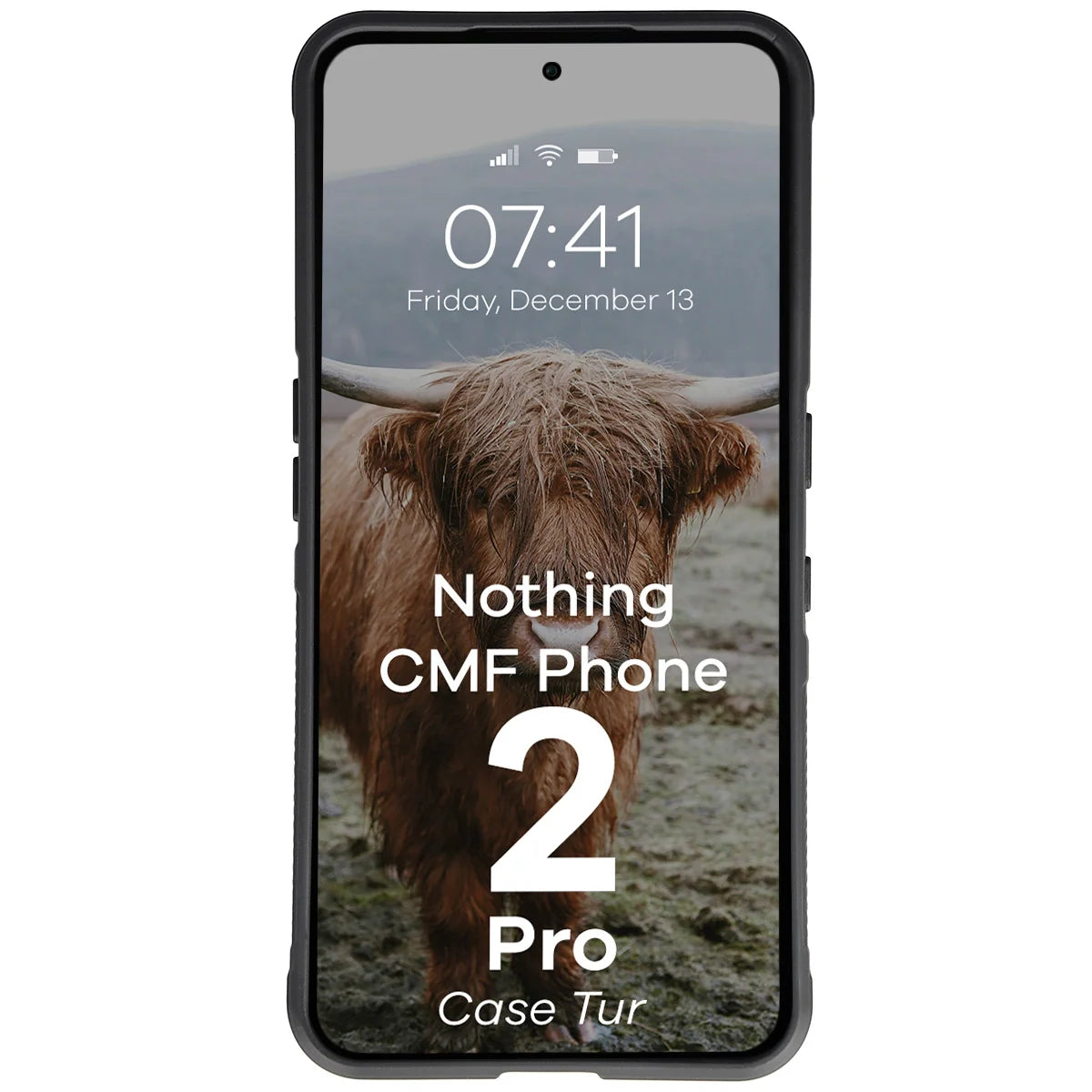 Robuste Handyhülle für Nothing CMF Phone 2 Pro, Bizon Case Tur, Schwarz