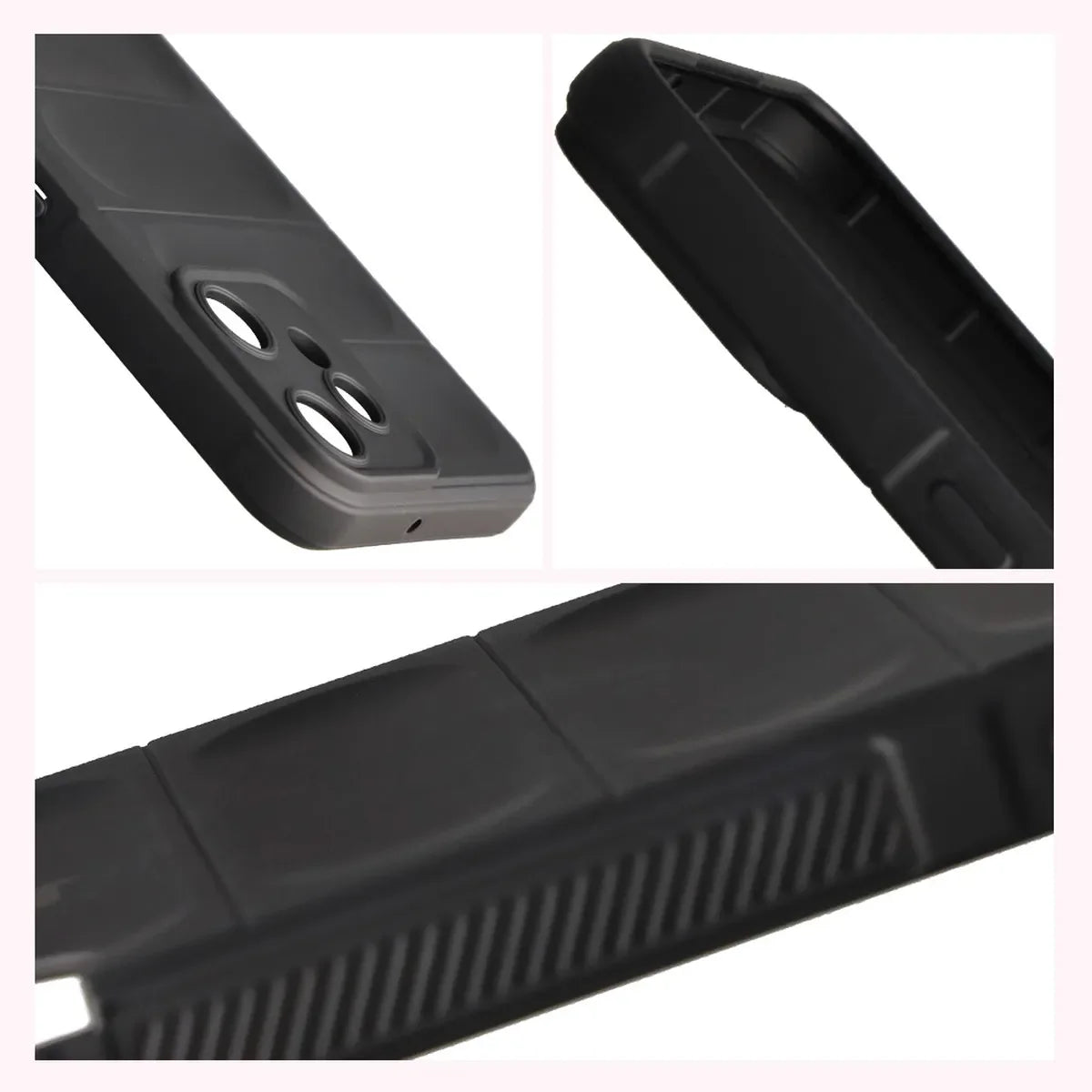 Robuste Handyhülle für Nothing CMF Phone 2 Pro, Bizon Case Tur, Schwarz