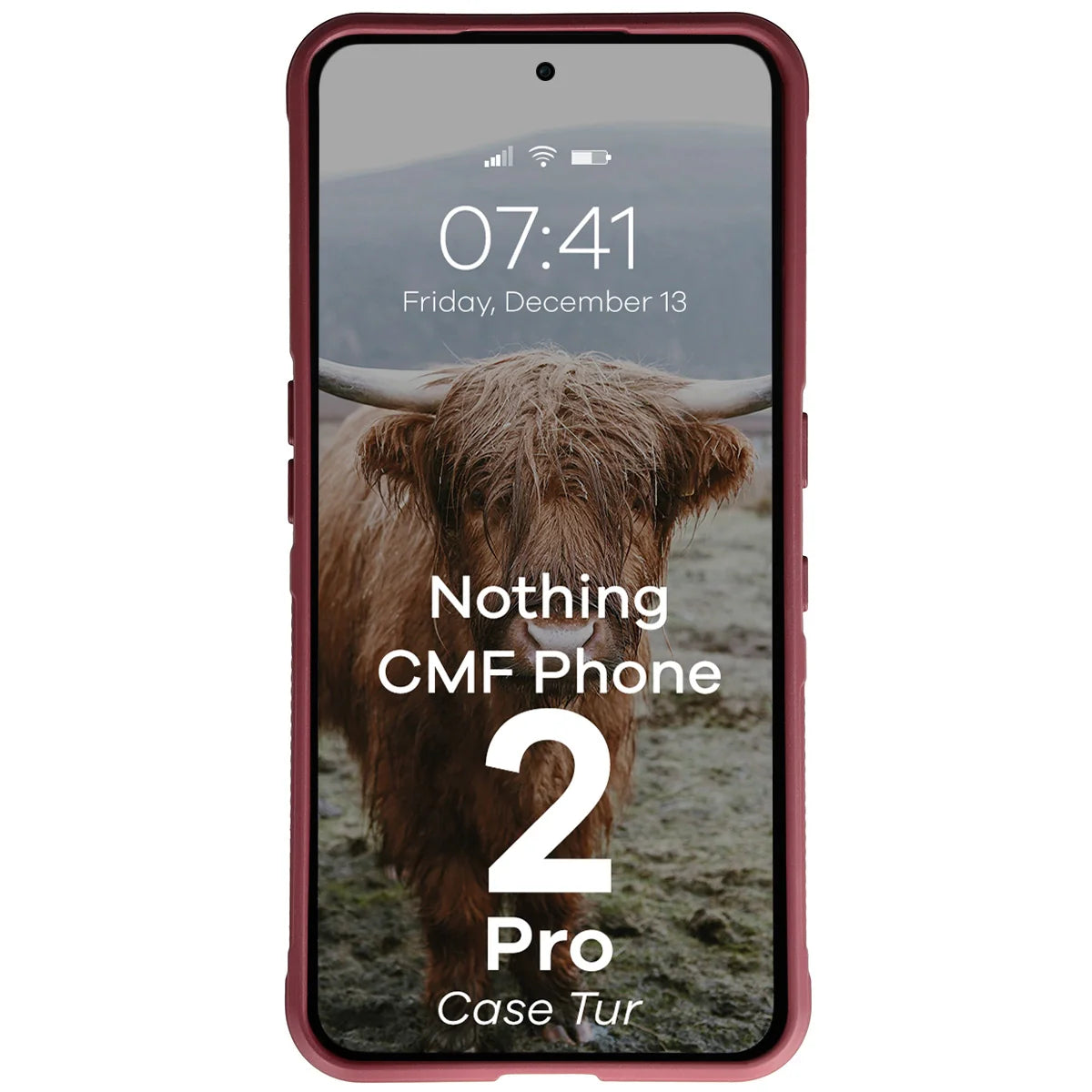 Robuste Handyhülle für Nothing CMF Phone 2 Pro, Bizon Case Tur, Burgunderrot