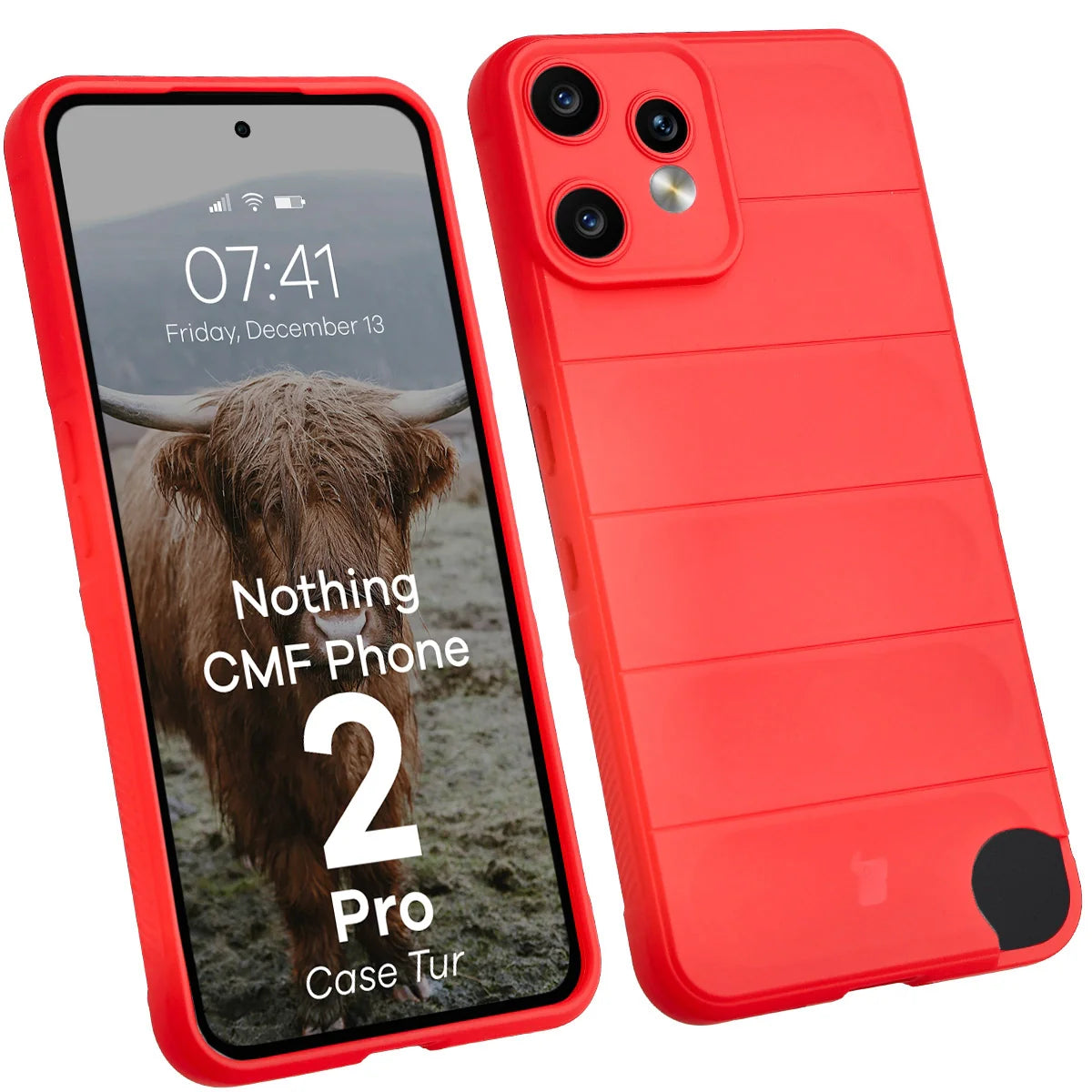 Robuste Handyhülle für Nothing CMF Phone 2 Pro, Bizon Case Tur, Rot