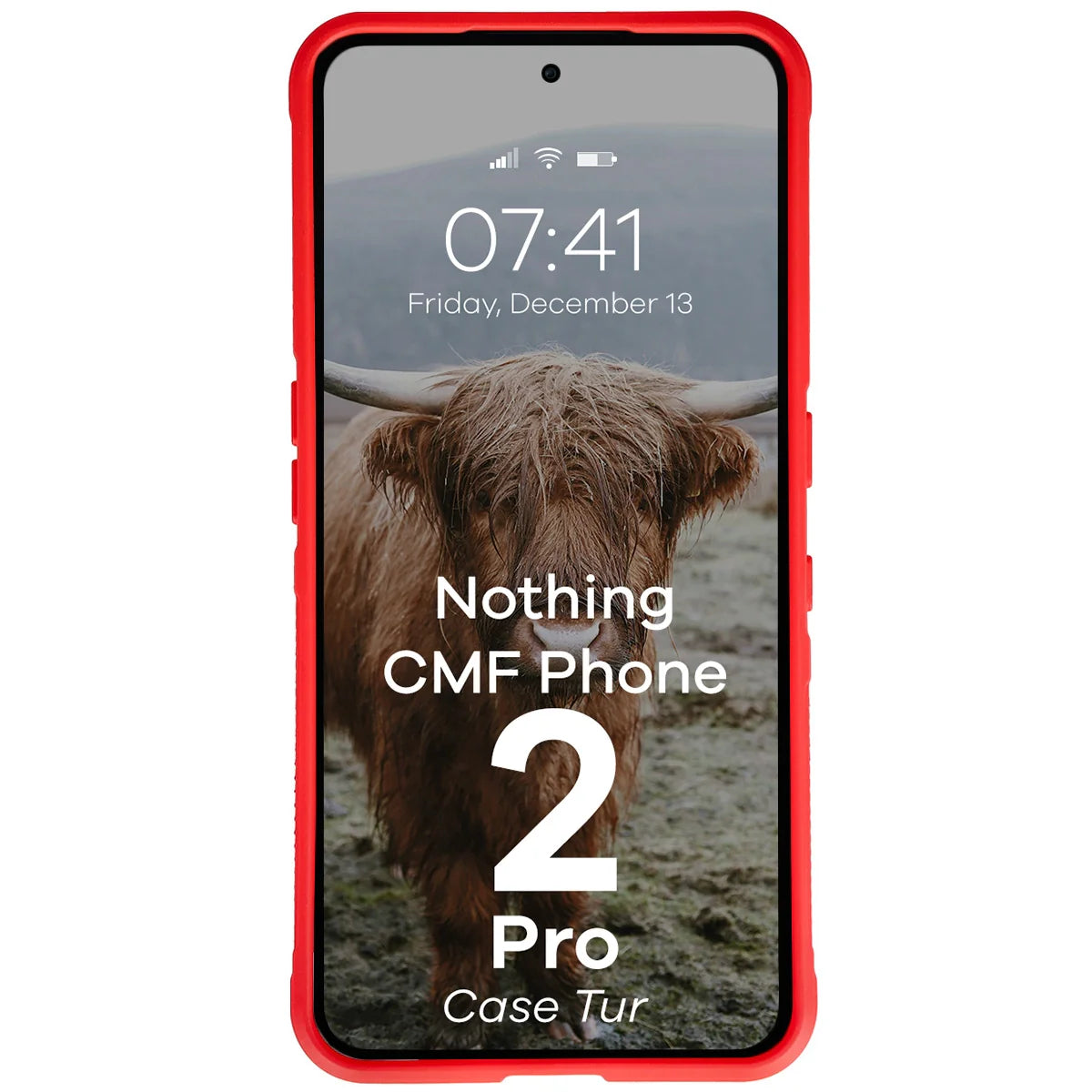 Robuste Handyhülle für Nothing CMF Phone 2 Pro, Bizon Case Tur, Rot