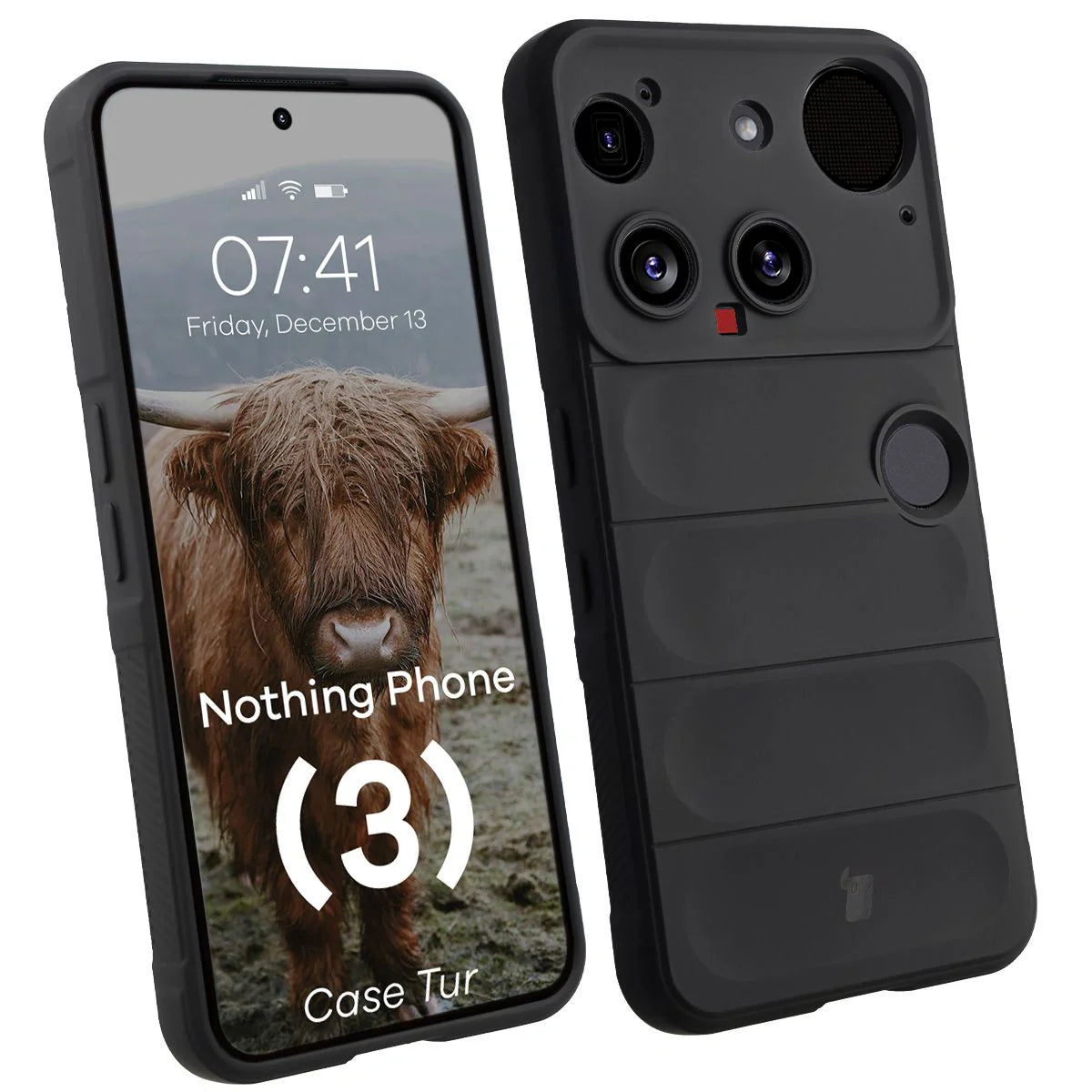 Robuste Handyhülle für Nothing Phone (3), Bizon Case Tur, Schwarz