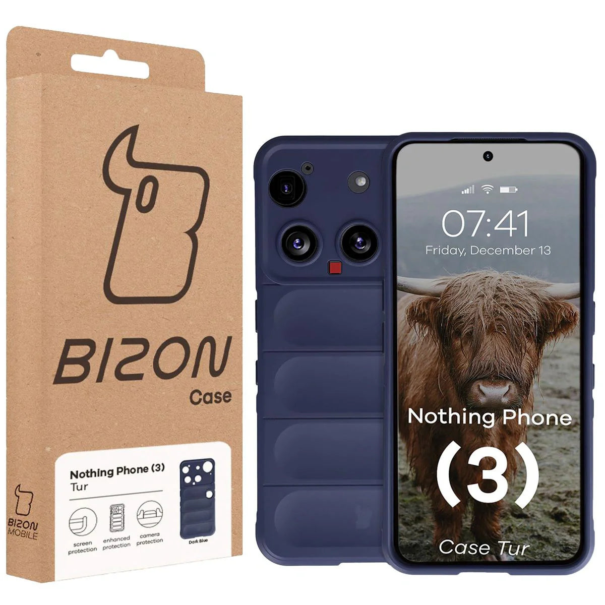 Robuste Handyhülle für Nothing Phone (3), Bizon Case Tur, Dunkelblau