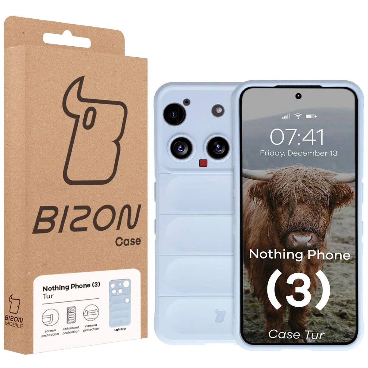 Robuste Handyhülle für Nothing Phone (3), Bizon Case Tur, Hellblau