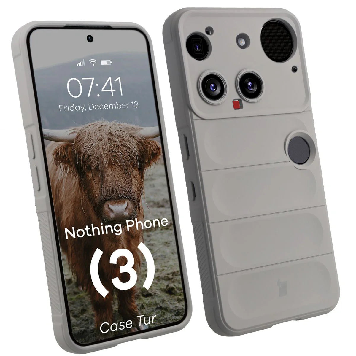 Robuste Handyhülle für Nothing Phone (3), Bizon Case Tur, Hellgrau