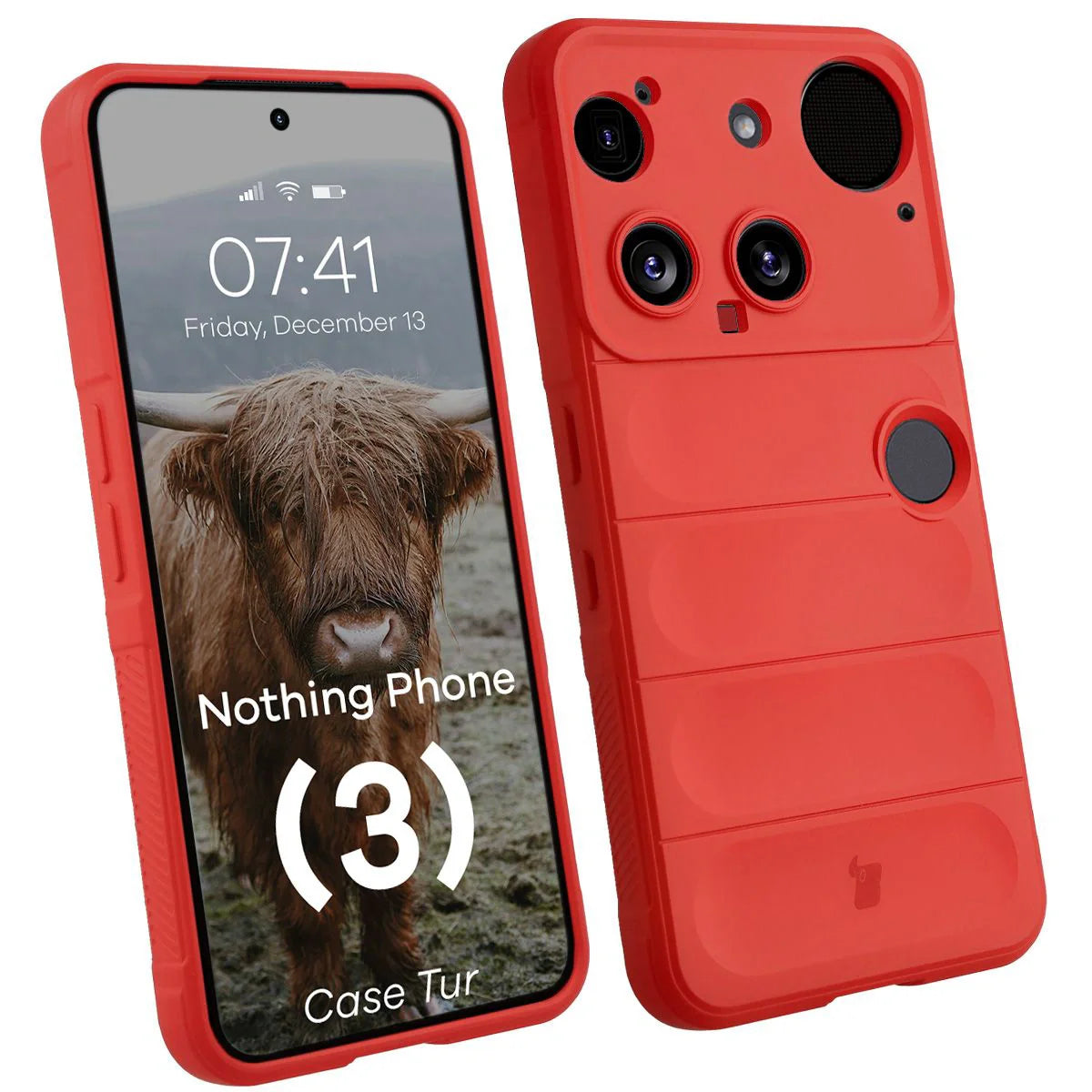 Robuste Handyhülle für Nothing Phone (3), Bizon Case Tur, Rot
