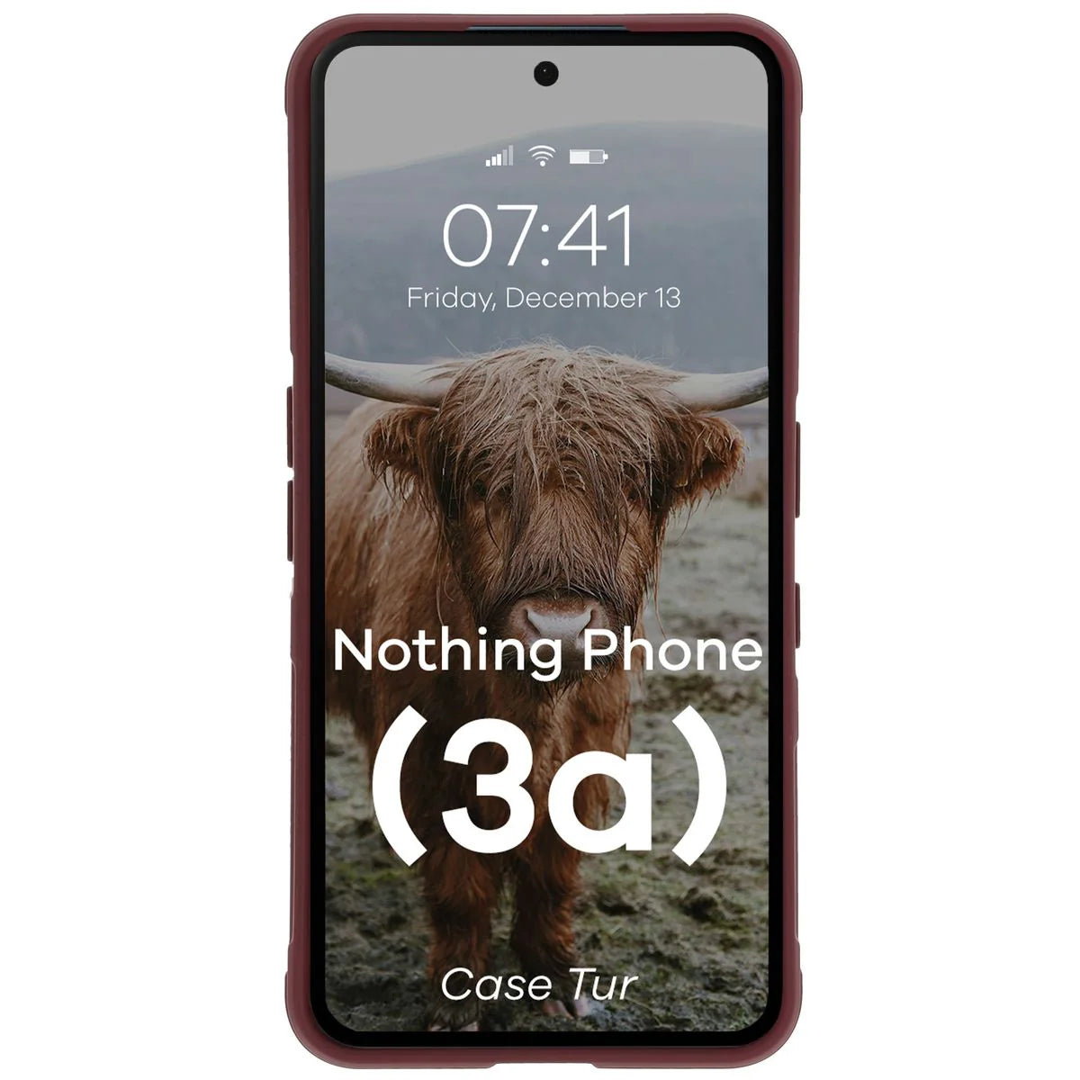 Robuste Handyhülle für Nothing Phone (3a), Bizon Case Tur, Burgunderrot