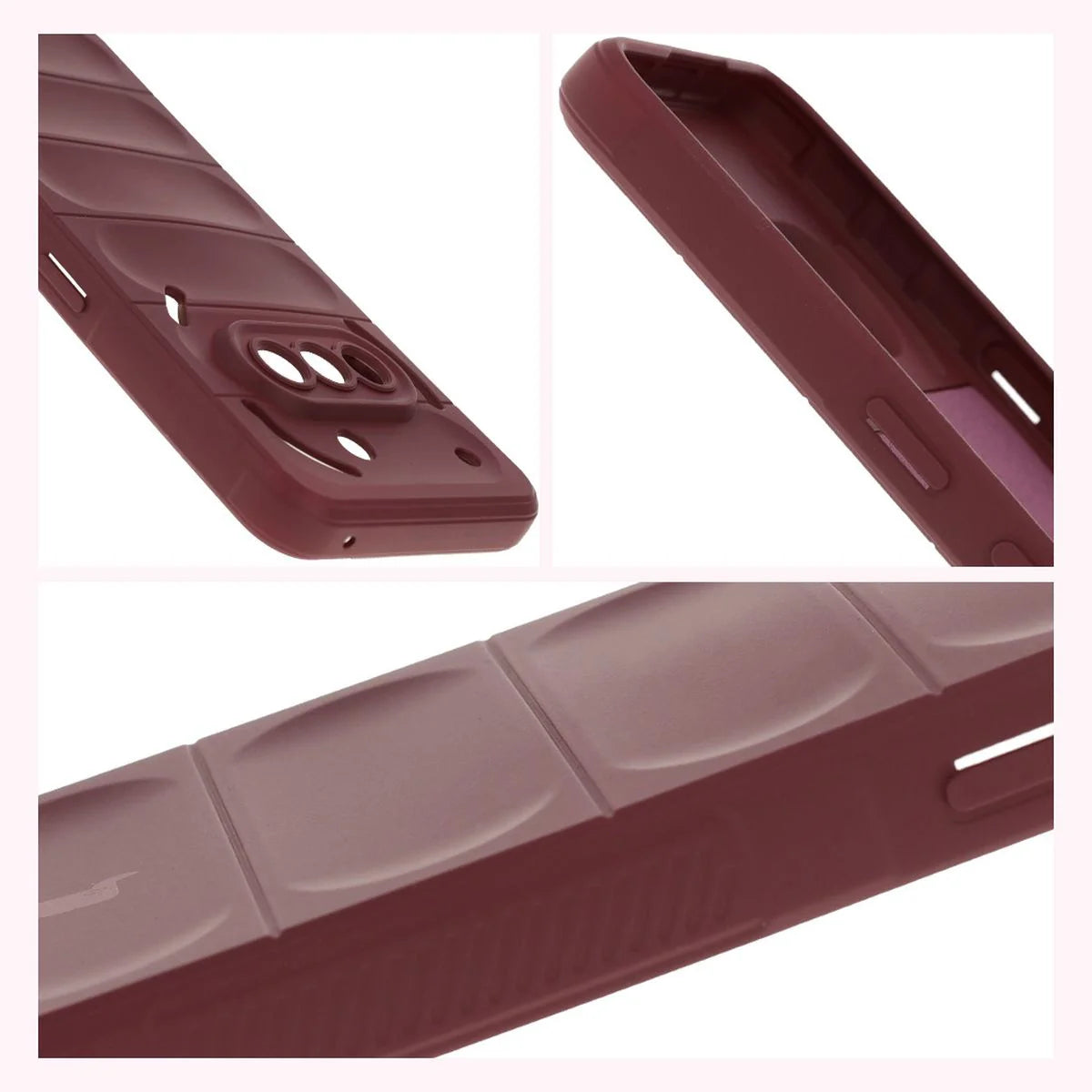 Robuste Handyhülle für Nothing Phone (3a), Bizon Case Tur, Burgunderrot