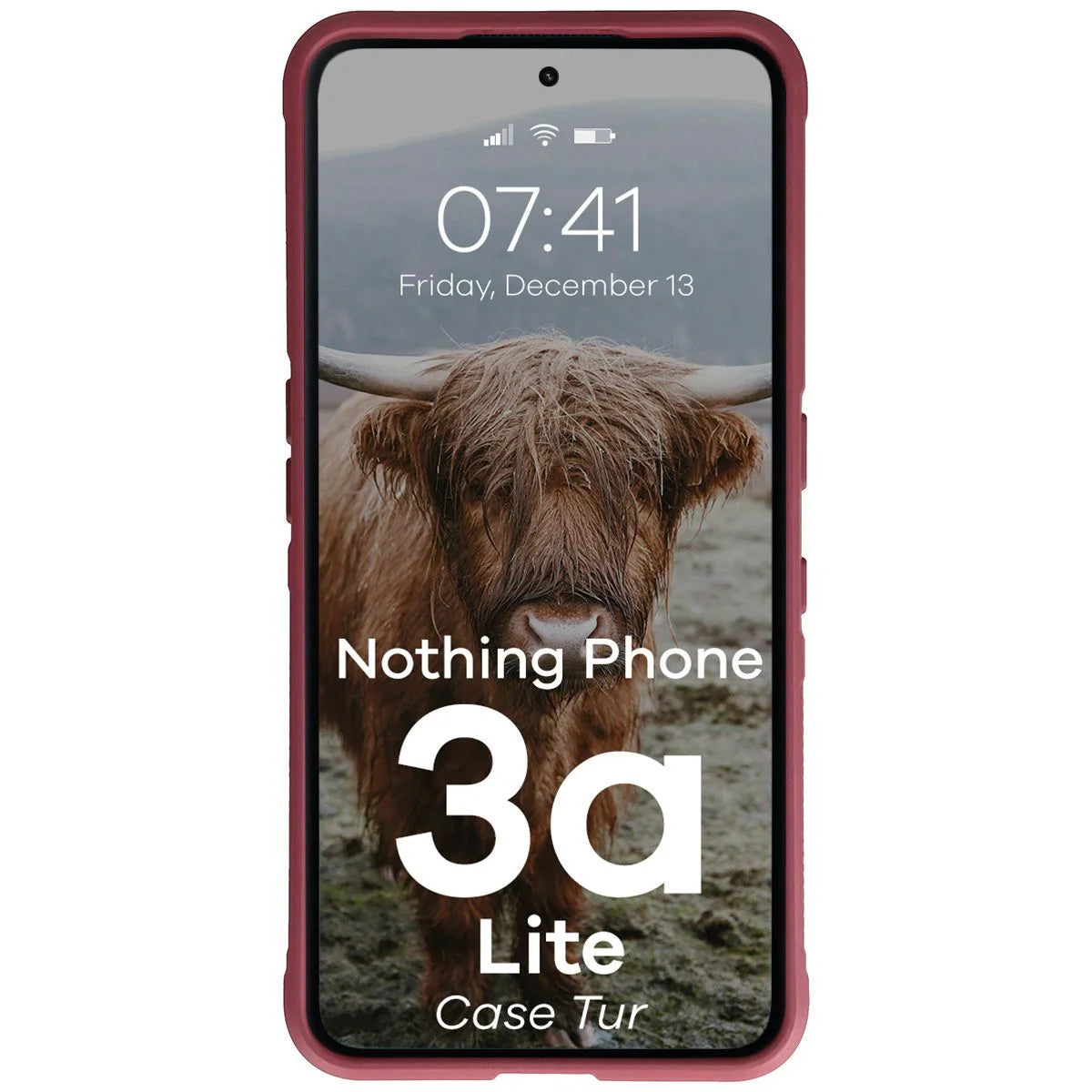 Robuste Handyhülle für Nothing Phone (3a) Lite, Bizon Case Tur, Burgunderrot