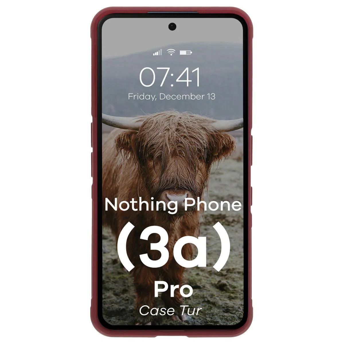 Robuste Handyhülle für Nothing Phone (3a) Pro, Bizon Case Tur, Burgunderrot