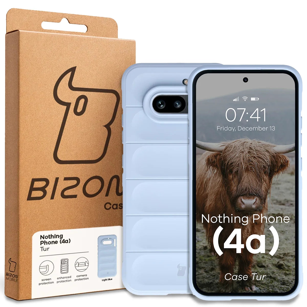 Robuste Handyhülle für Nothing Phone (4a), Bizon Case Tur, Hellblau