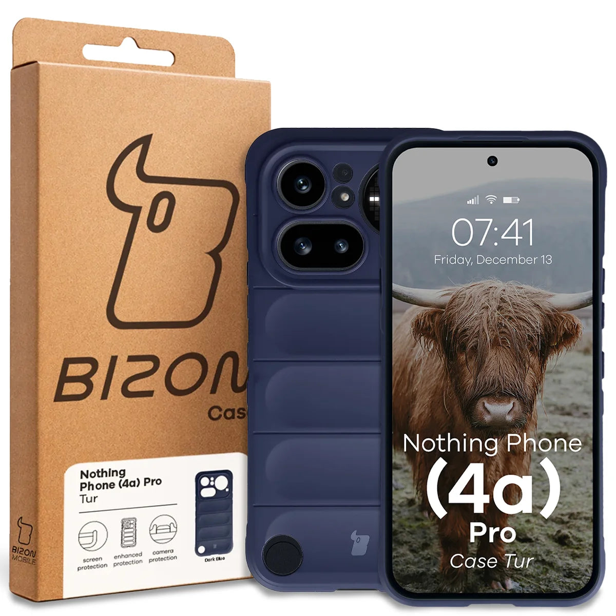 Robuste Handyhülle für Nothing Phone (4a) Pro, Bizon Case Tur, Dunkelblau
