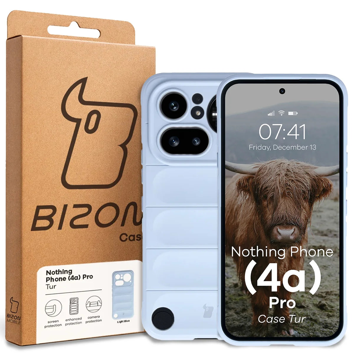 Robuste Handyhülle für Nothing Phone (4a) Pro, Bizon Case Tur, Hellblau