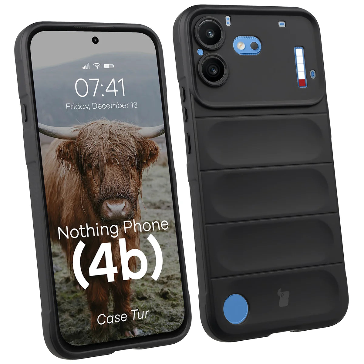 Robuste Handyhülle für Nothing Phone (4b), Bizon Case Tur, Schwarz (1/8)