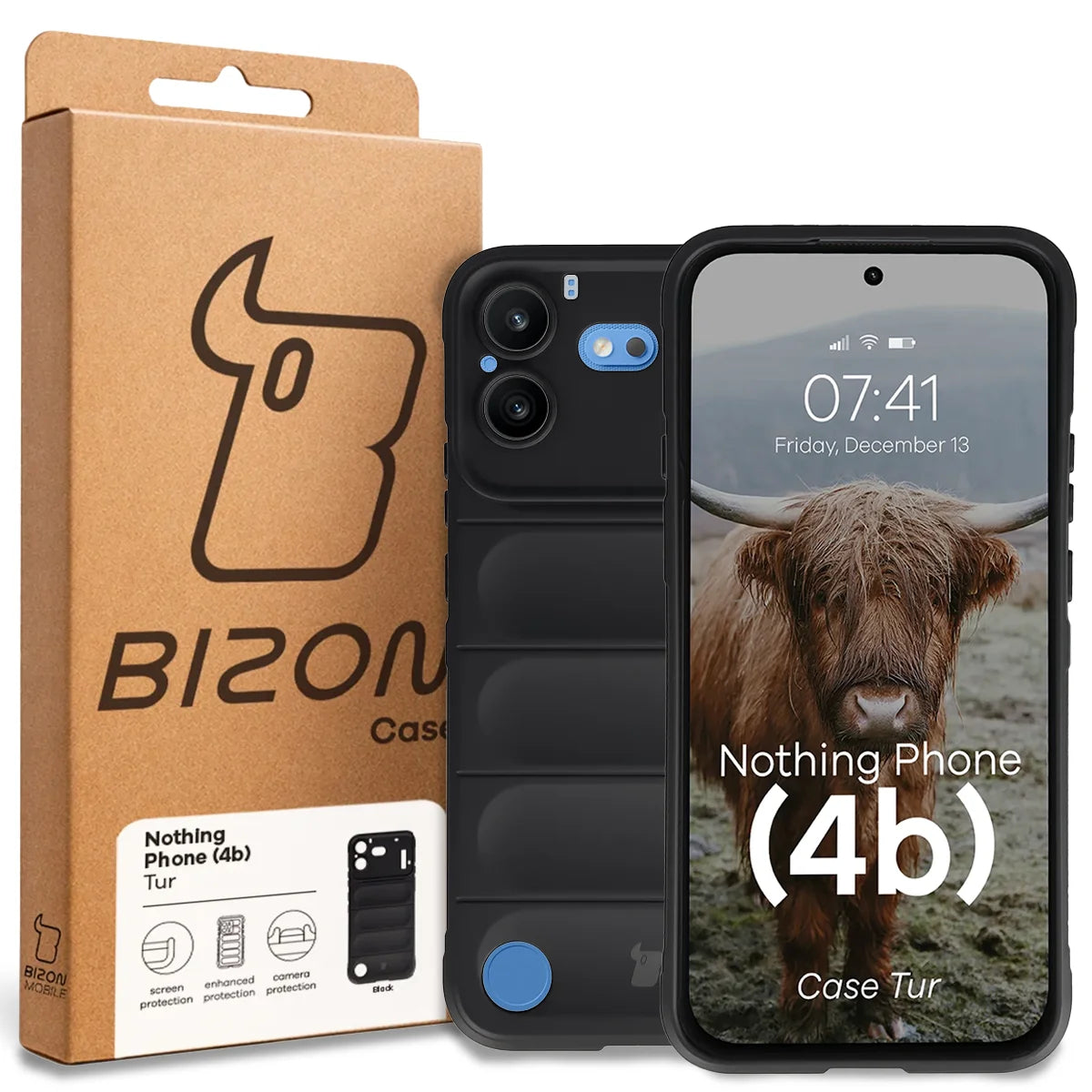 Robuste Handyhülle für Nothing Phone (4b), Bizon Case Tur, Schwarz (8/8)
