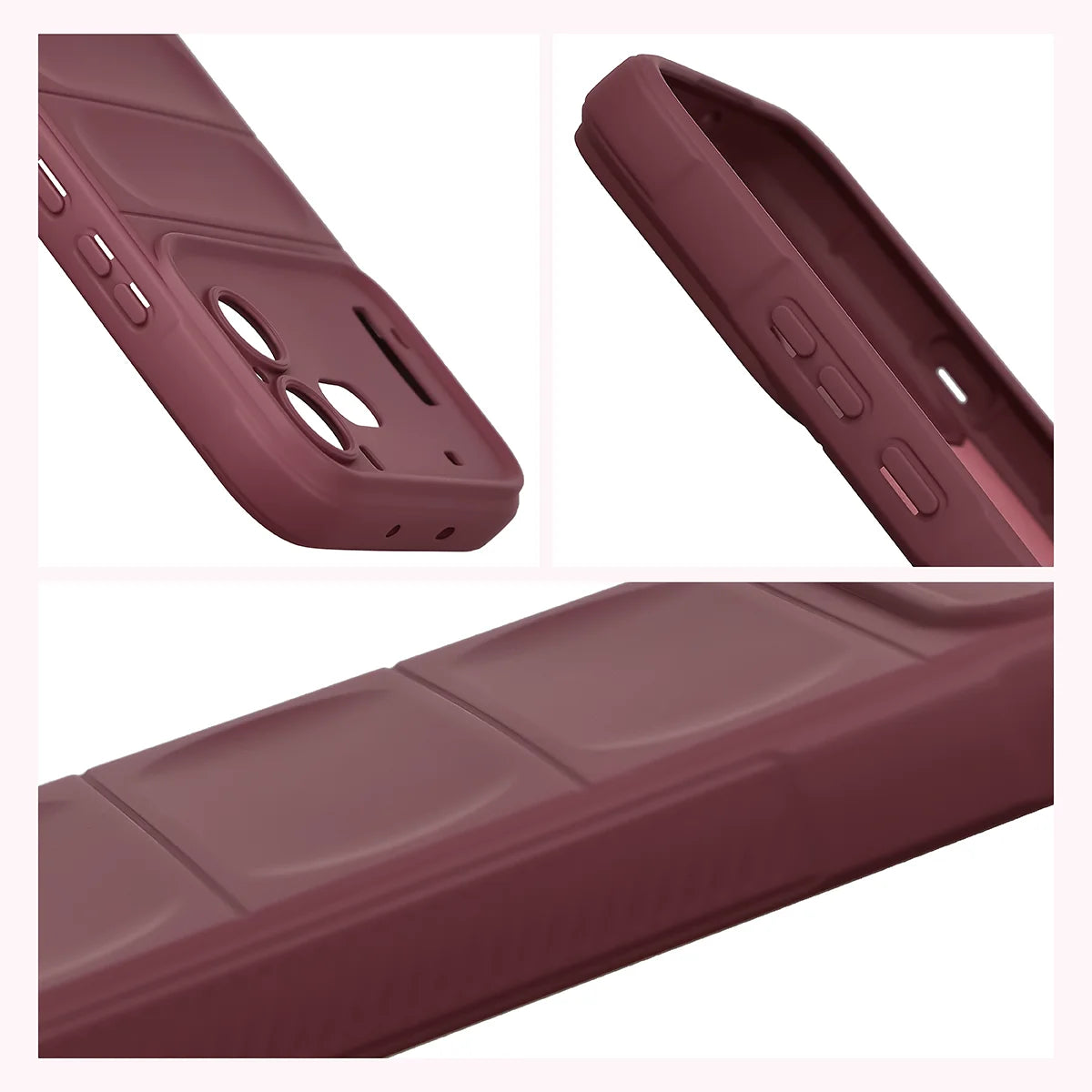 Robuste Handyhülle für Nothing Phone (4b), Bizon Case Tur, Burgunderrot (7/8)