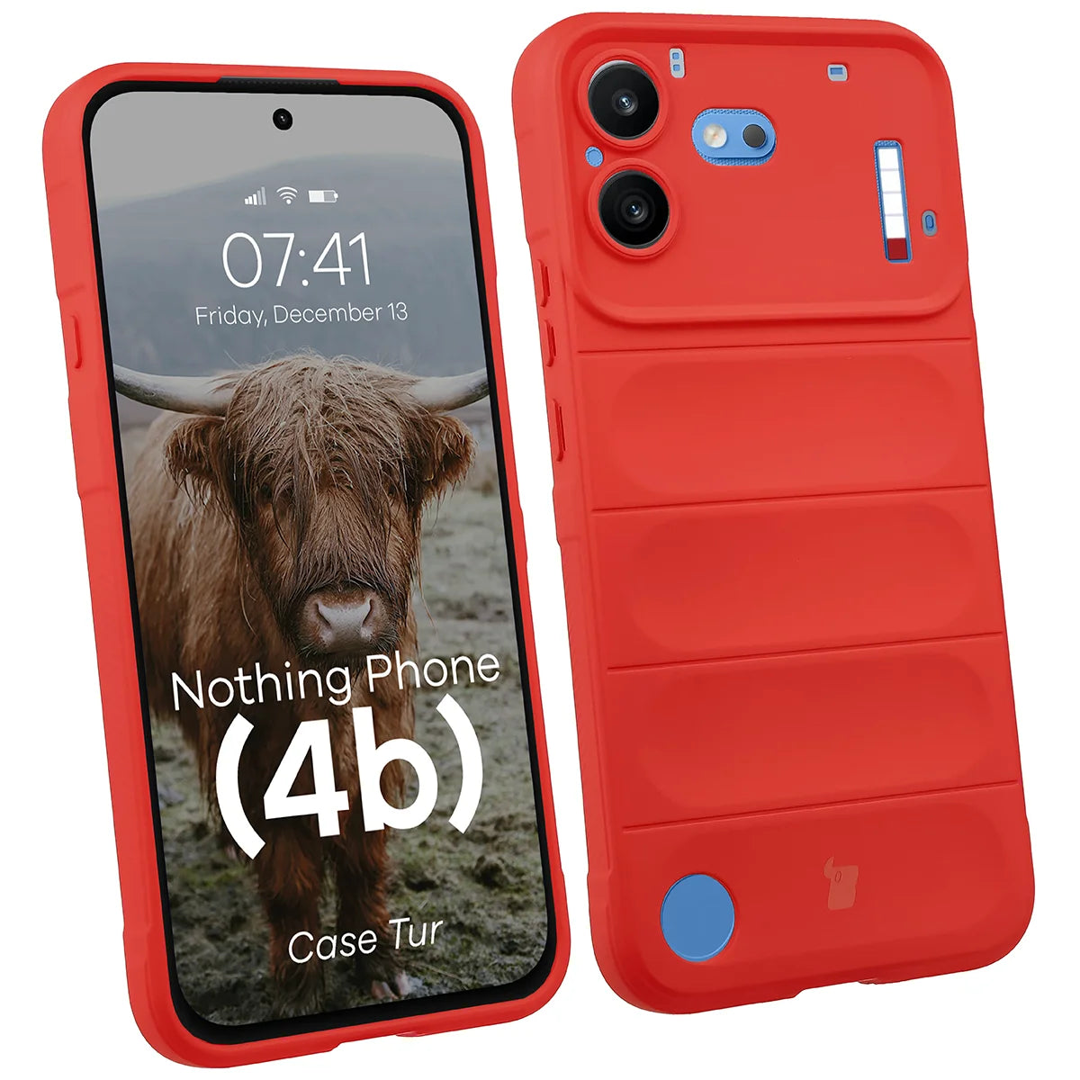 Robuste Handyhülle für Nothing Phone (4b), Bizon Case Tur, Rot (1/8)