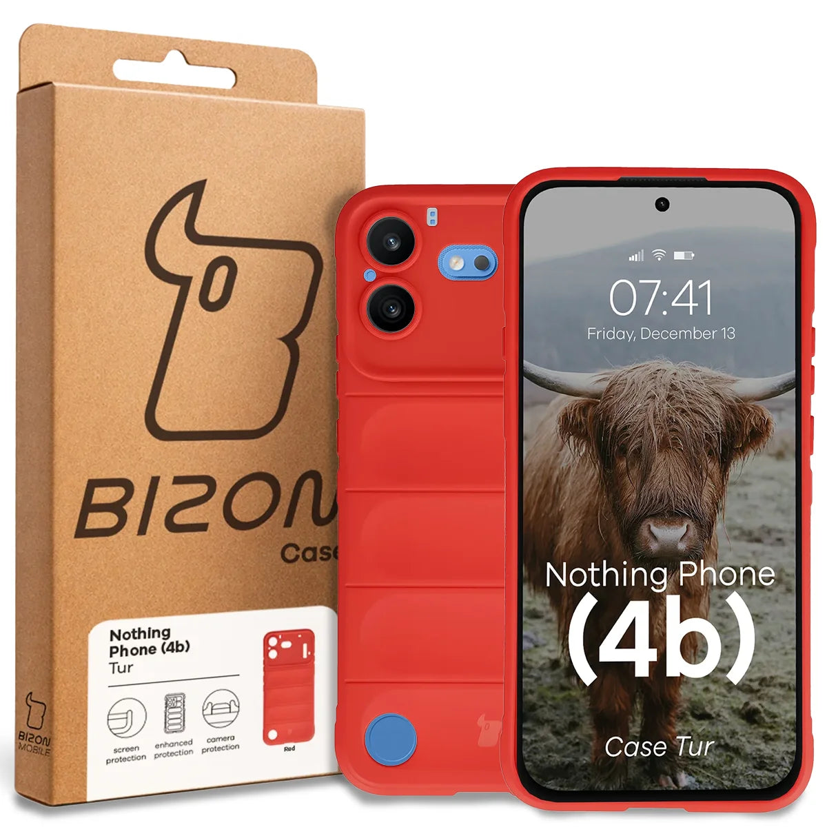 Robuste Handyhülle für Nothing Phone (4b), Bizon Case Tur, Rot (8/8)
