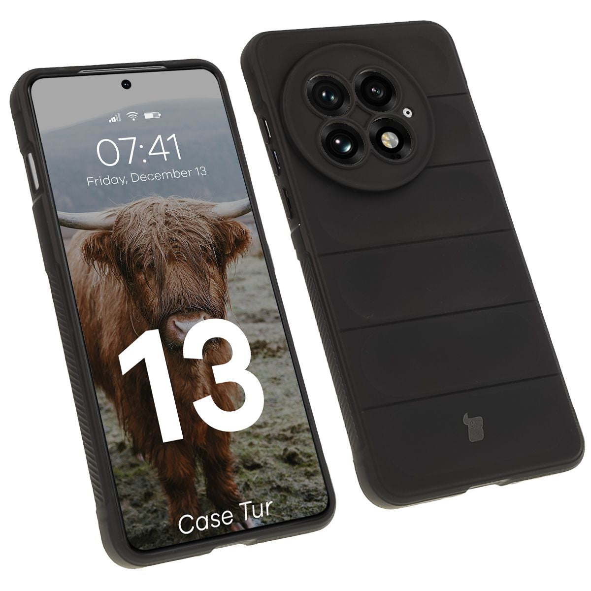 Robuste Handyhülle für OnePlus 13, Bizon Case Tur, Schwarz