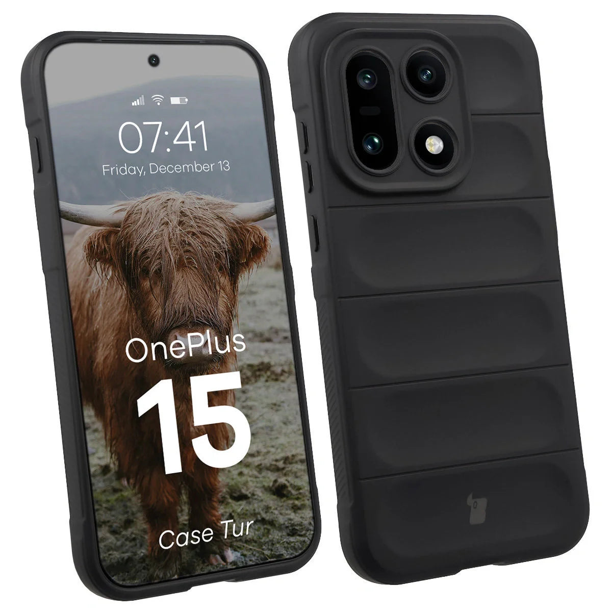 Robuste Handyhülle für OnePlus 15, Bizon Case Tur, Schwarz
