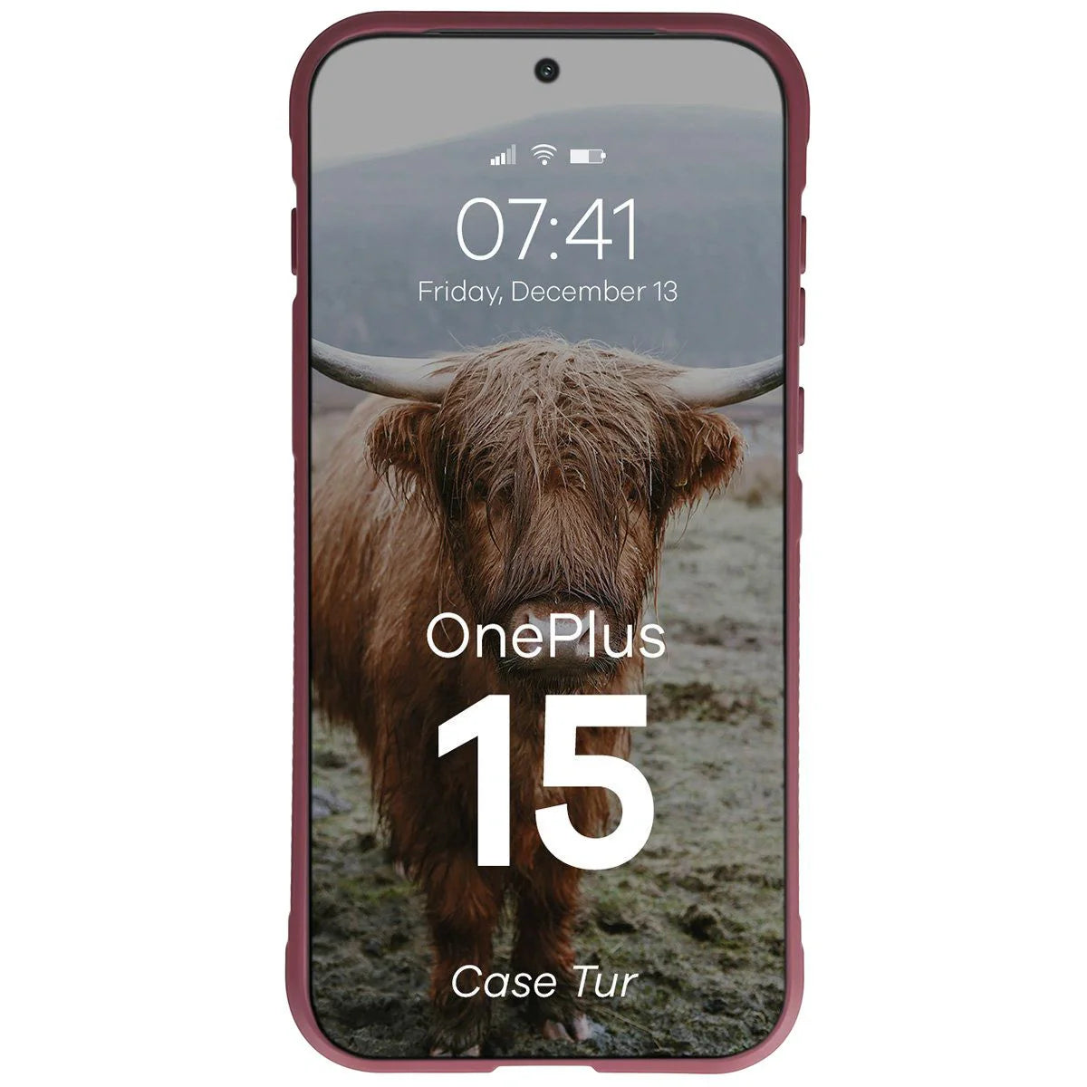 Robuste Handyhülle für OnePlus 15, Bizon Case Tur, Burgunderrot