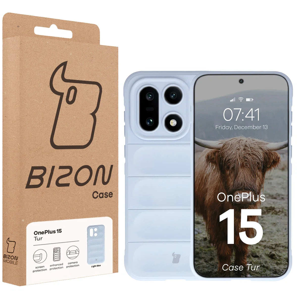 Robuste Handyhülle für OnePlus 15, Bizon Case Tur, Hellblau