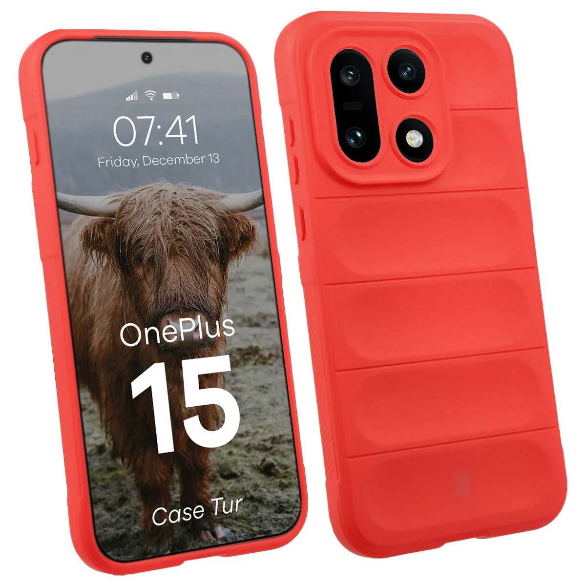 Robuste Handyhülle für OnePlus 15, Bizon Case Tur, Rot