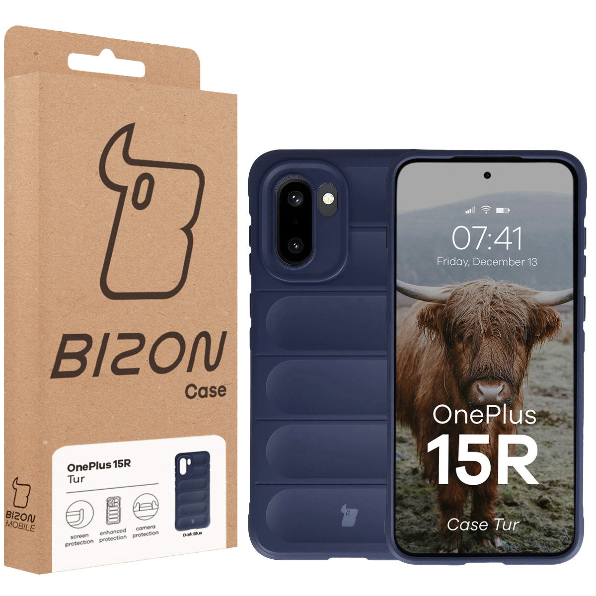 Robuste Handyhülle für OnePlus 15R, Bizon Case Tur, Dunkelblau