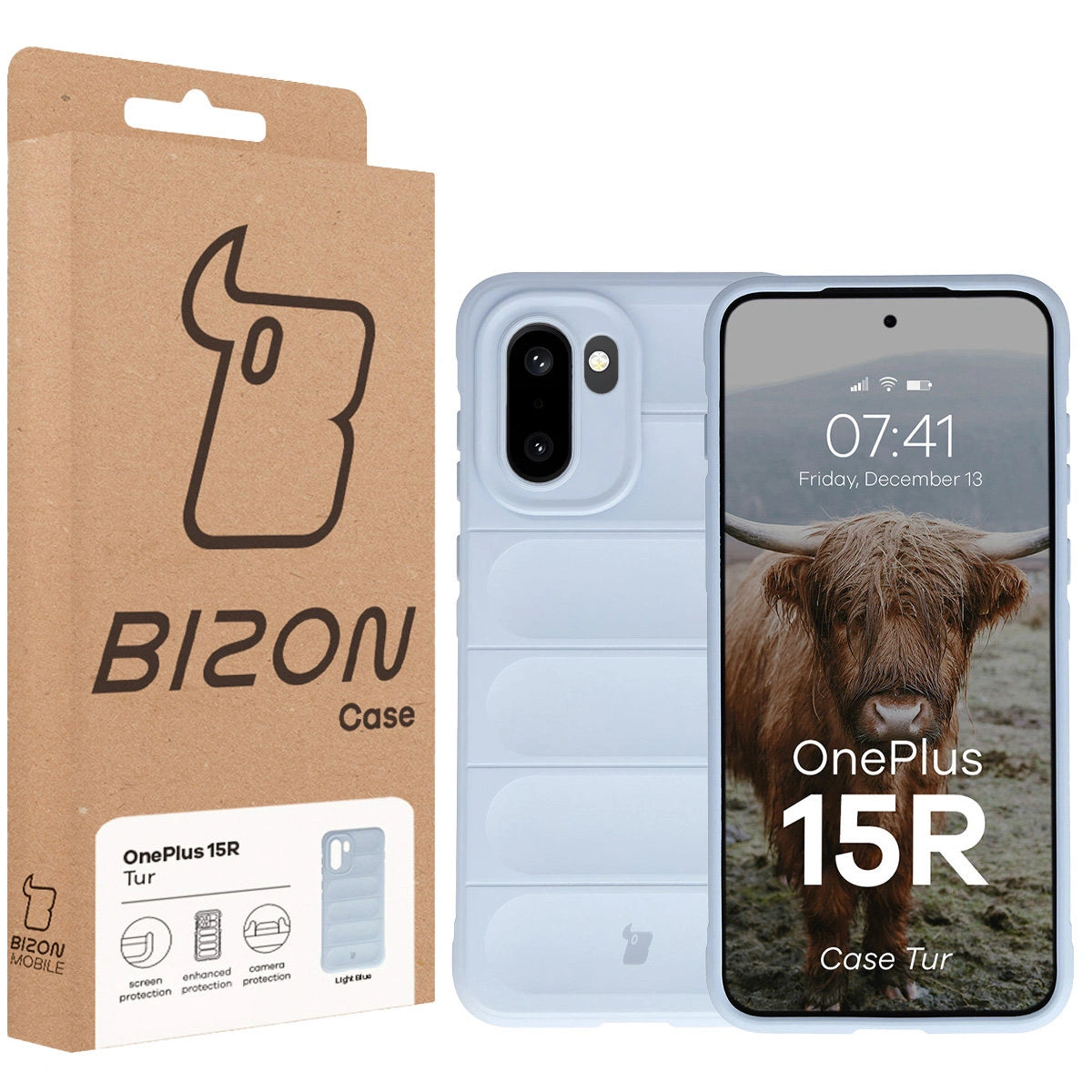 Robuste Handyhülle für OnePlus 15R, Bizon Case Tur, Hellblau