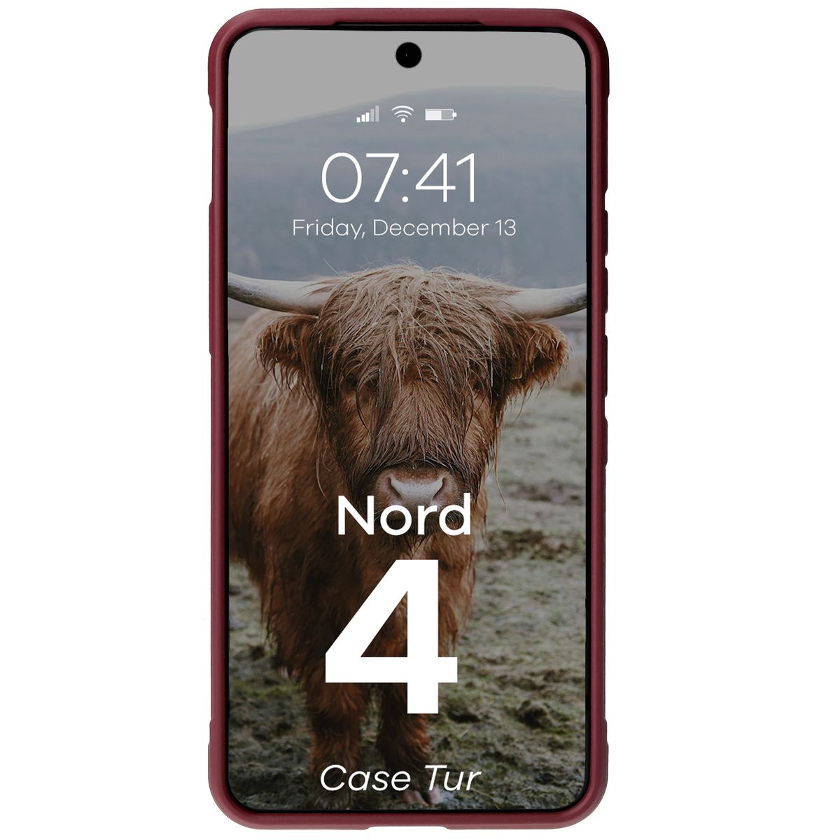 Robuste Handyhülle für OnePlus Nord 4, Bizon Case Tur, Burgunderrot