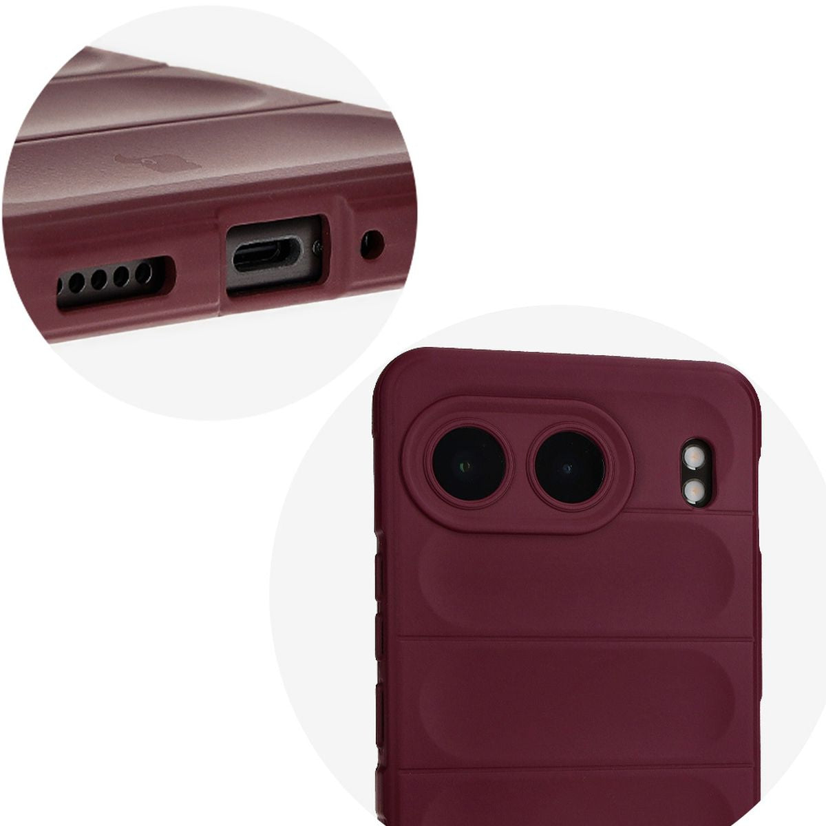 Robuste Handyhülle für OnePlus Nord 4, Bizon Case Tur, Burgunderrot