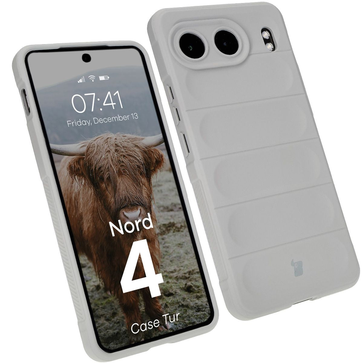 Robuste Handyhülle für OnePlus Nord 4, Bizon Case Tur, Hellgrau