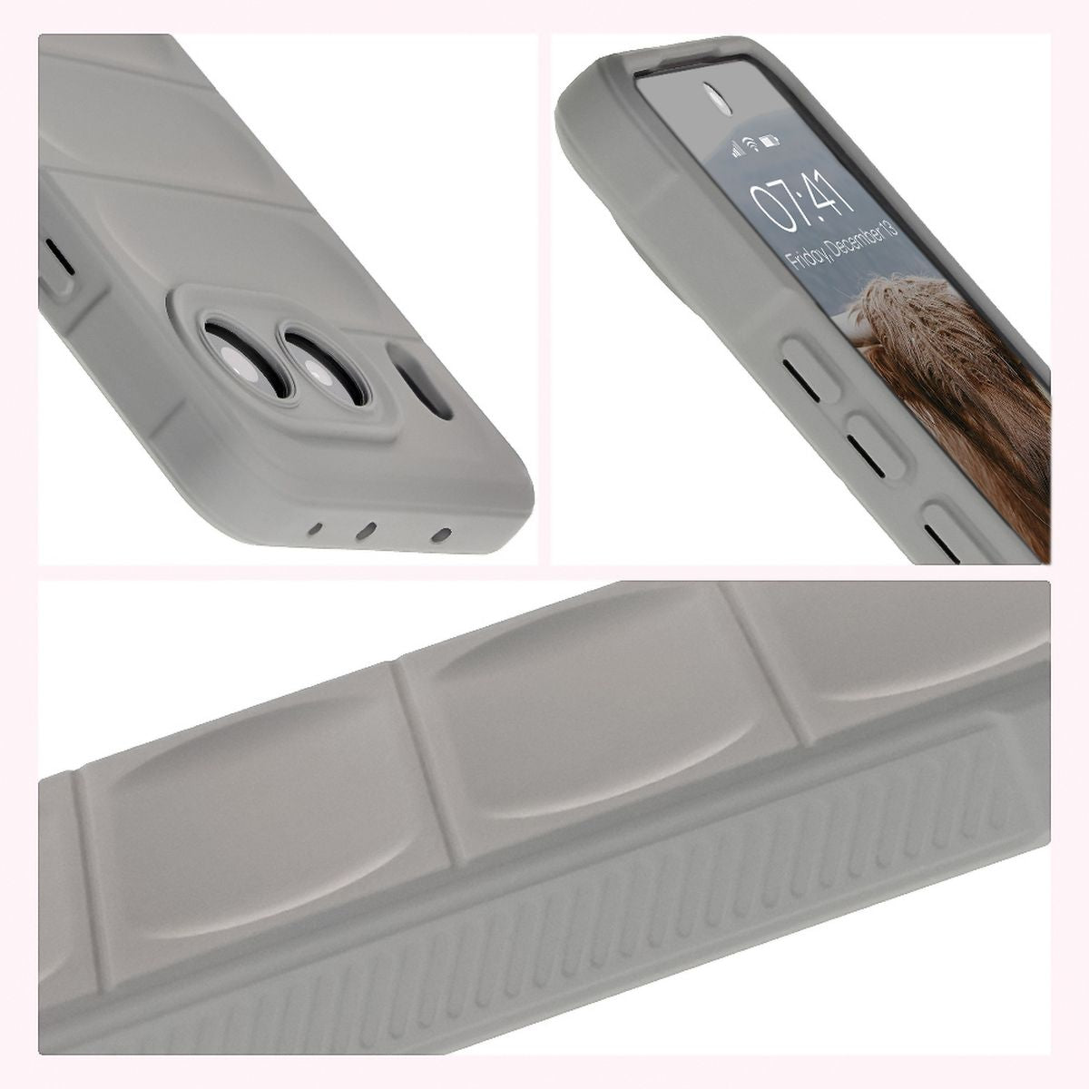 Robuste Handyhülle für OnePlus Nord 4, Bizon Case Tur, Hellgrau