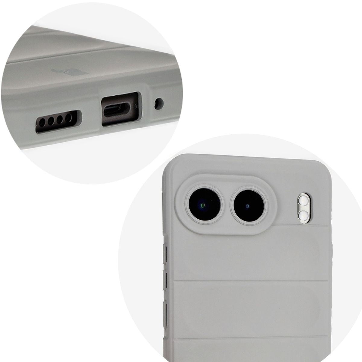 Robuste Handyhülle für OnePlus Nord 4, Bizon Case Tur, Hellgrau