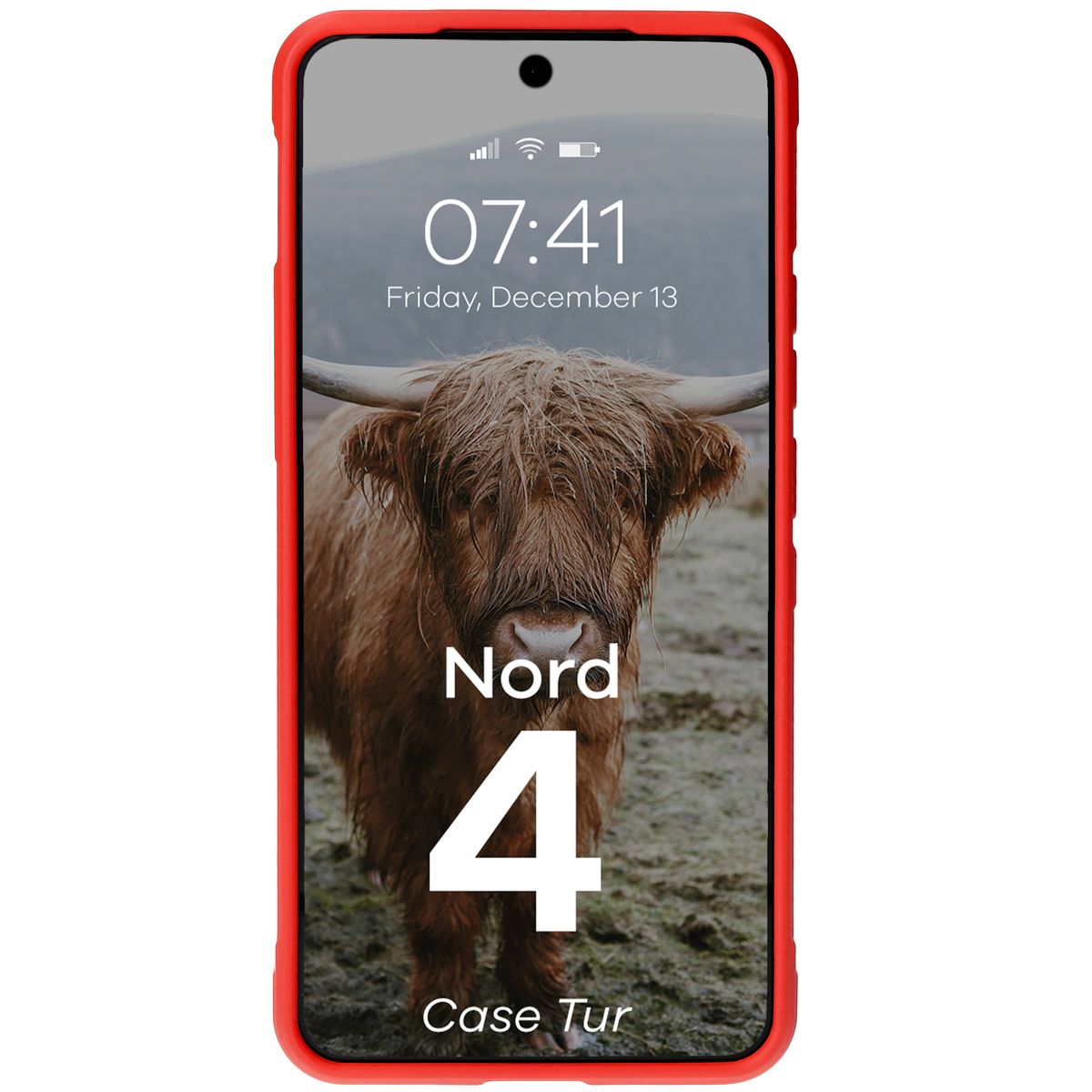 Robuste Handyhülle für OnePlus Nord 4, Bizon Case Tur, Rot