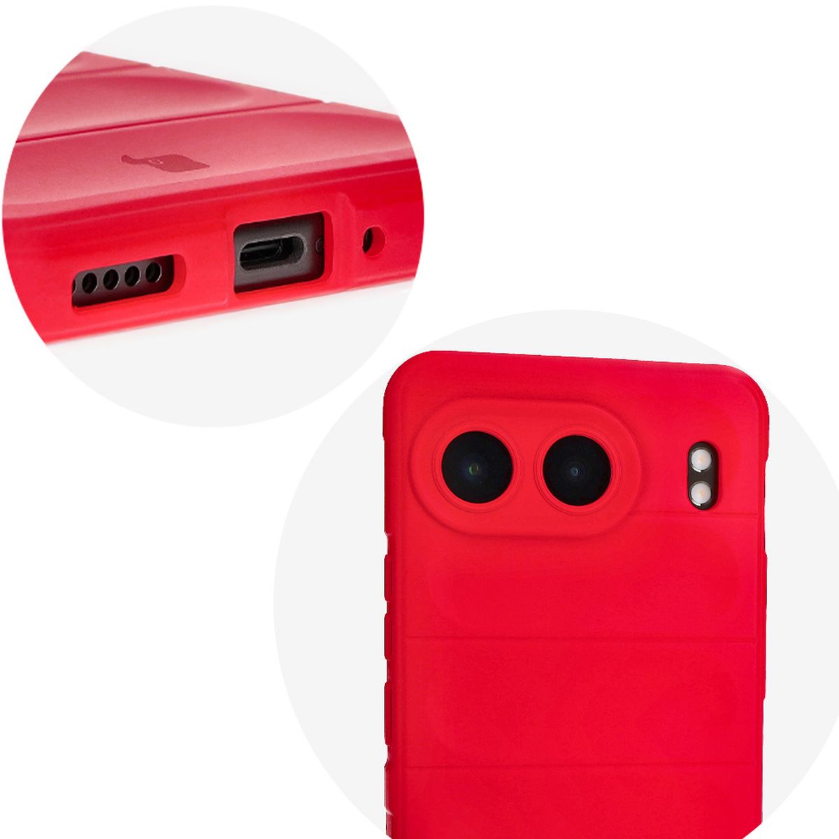 Robuste Handyhülle für OnePlus Nord 4, Bizon Case Tur, Rot