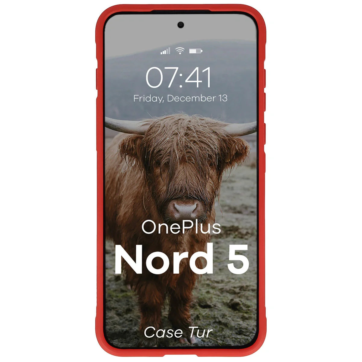 Robuste Handyhülle für OnePlus Nord 5, Bizon Case Tur, Rot