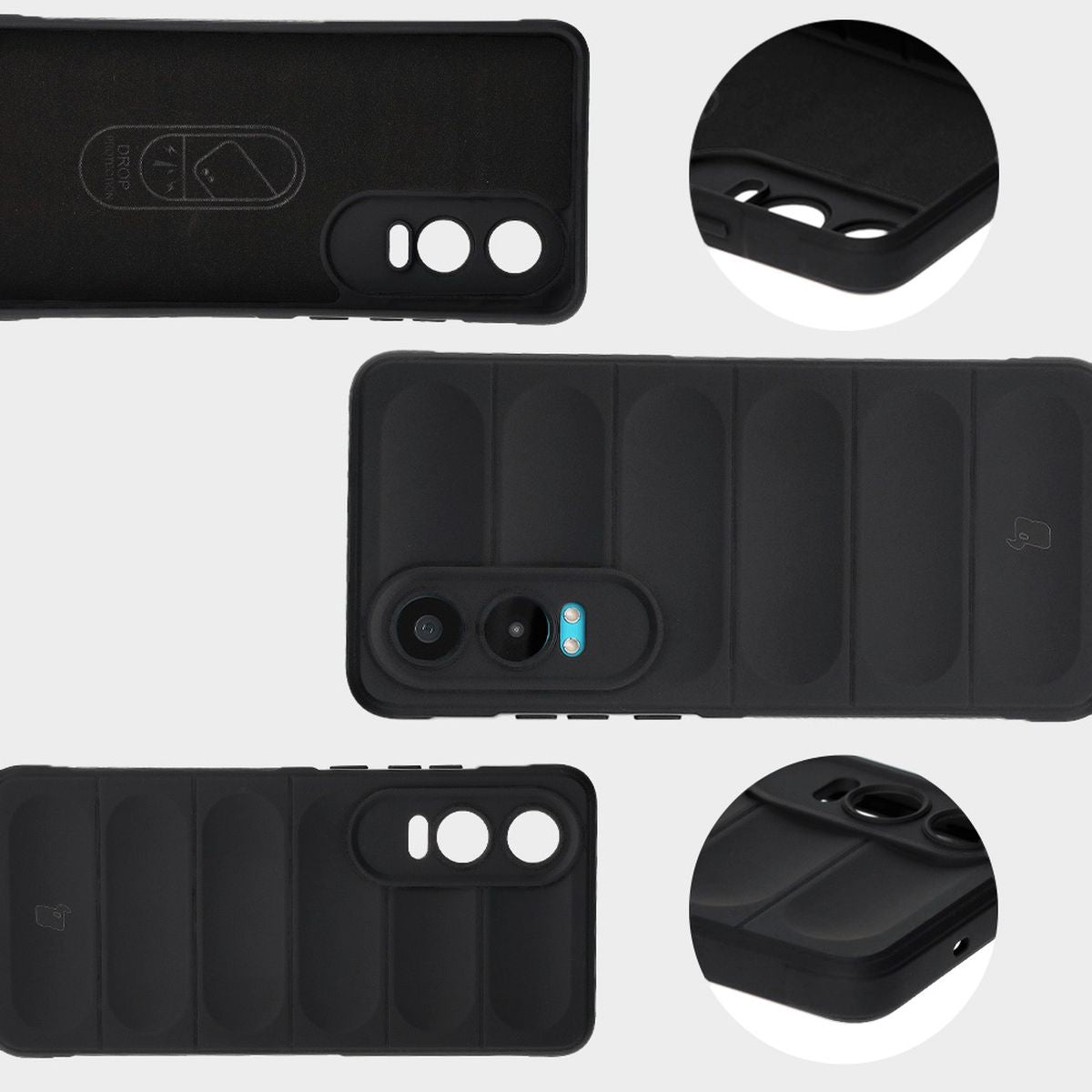 Robuste Handyhülle für OnePlus Nord CE4 Lite 5G, Bizon Case Tur, Schwarz