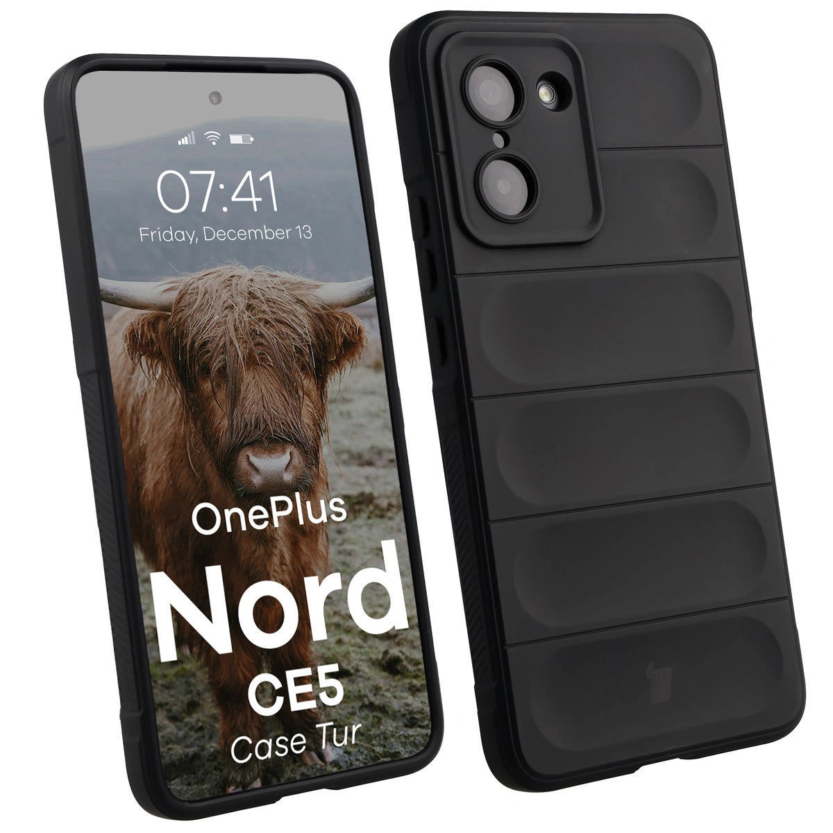 Robuste Handyhülle für OnePlus Nord CE5 5G, Bizon Case Tur, Schwarz
