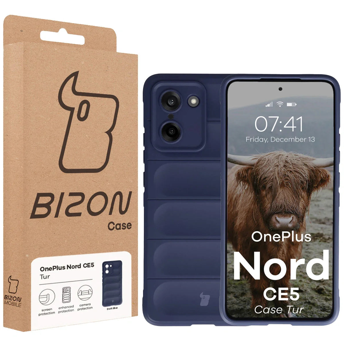 Robuste Handyhülle für OnePlus Nord CE5 5G, Bizon Case Tur, Dunkelblau